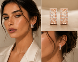 Velastra Diamond Geometric Hoop Earrings