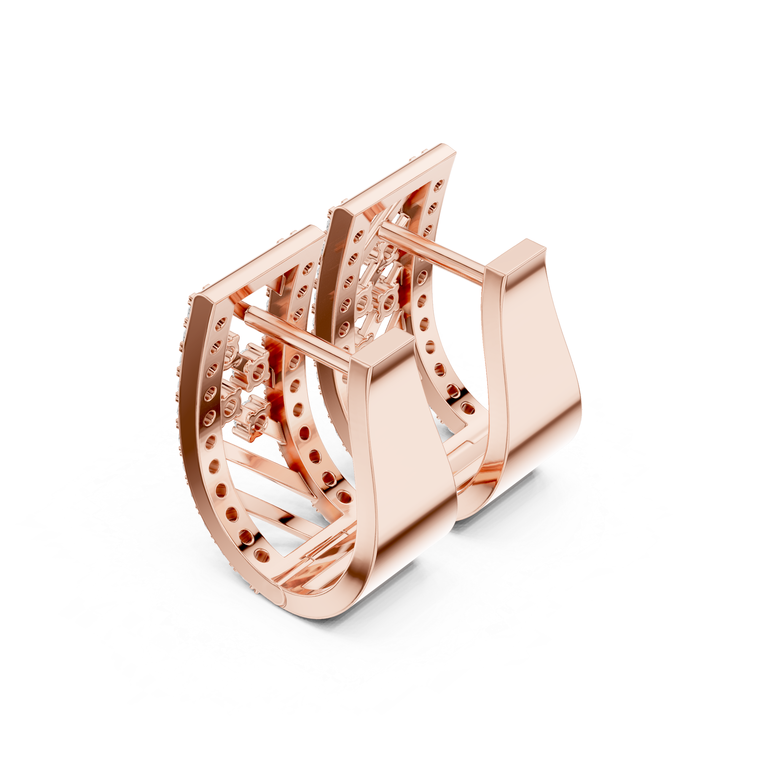 Velastra Diamond Geometric Hoop Earrings