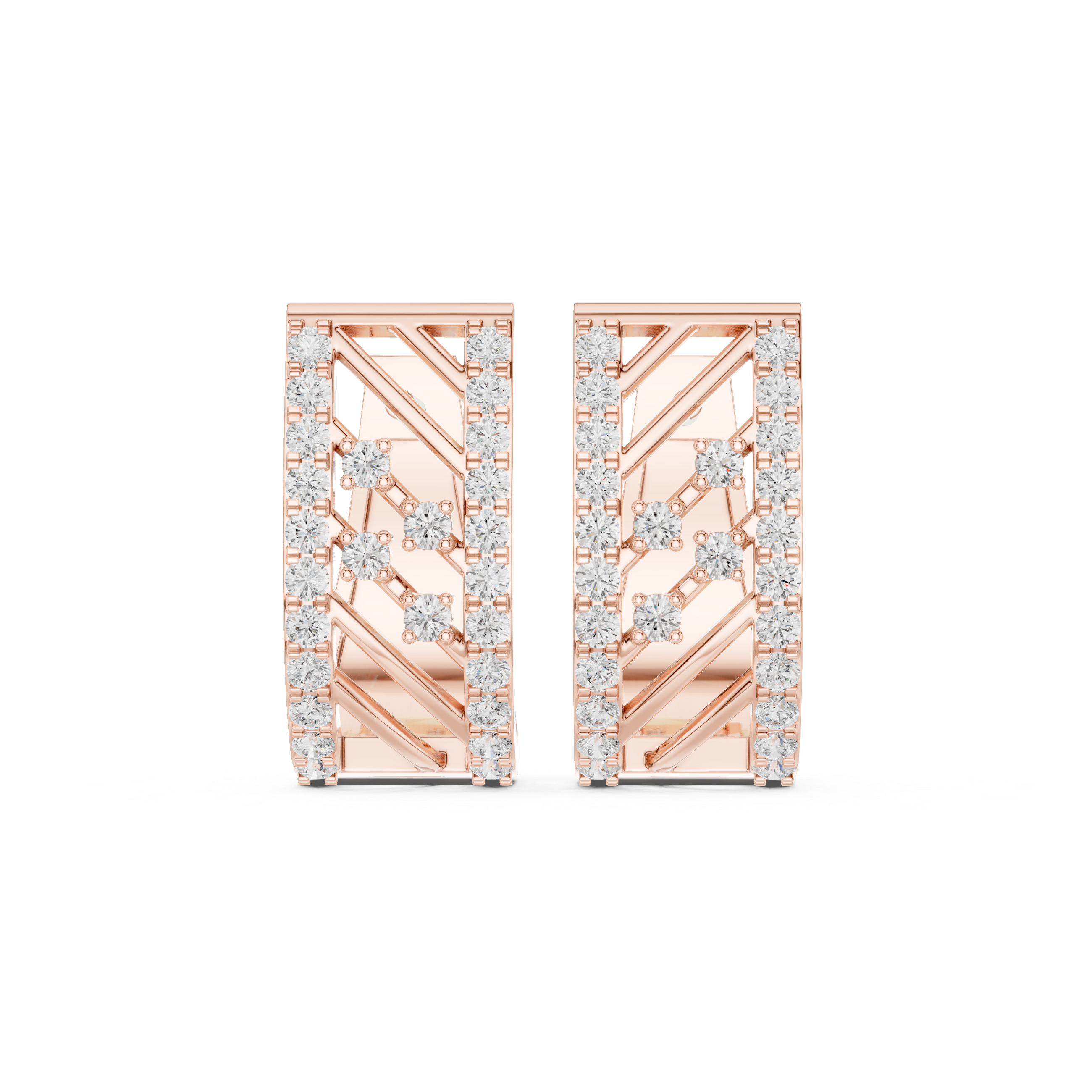 Velastra Diamond Geometric Hoop Earrings
