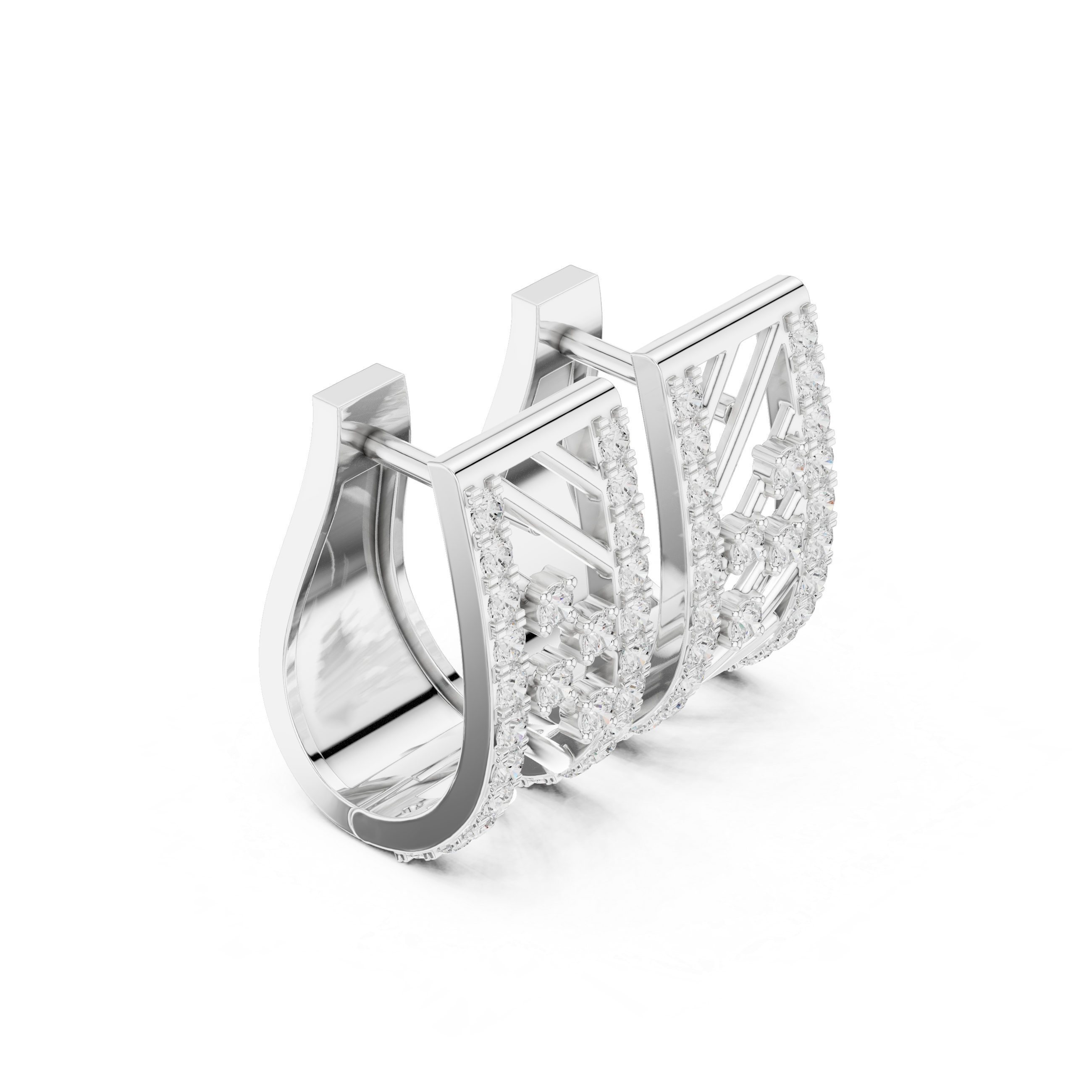 Velastra Diamond Geometric Hoop Earrings