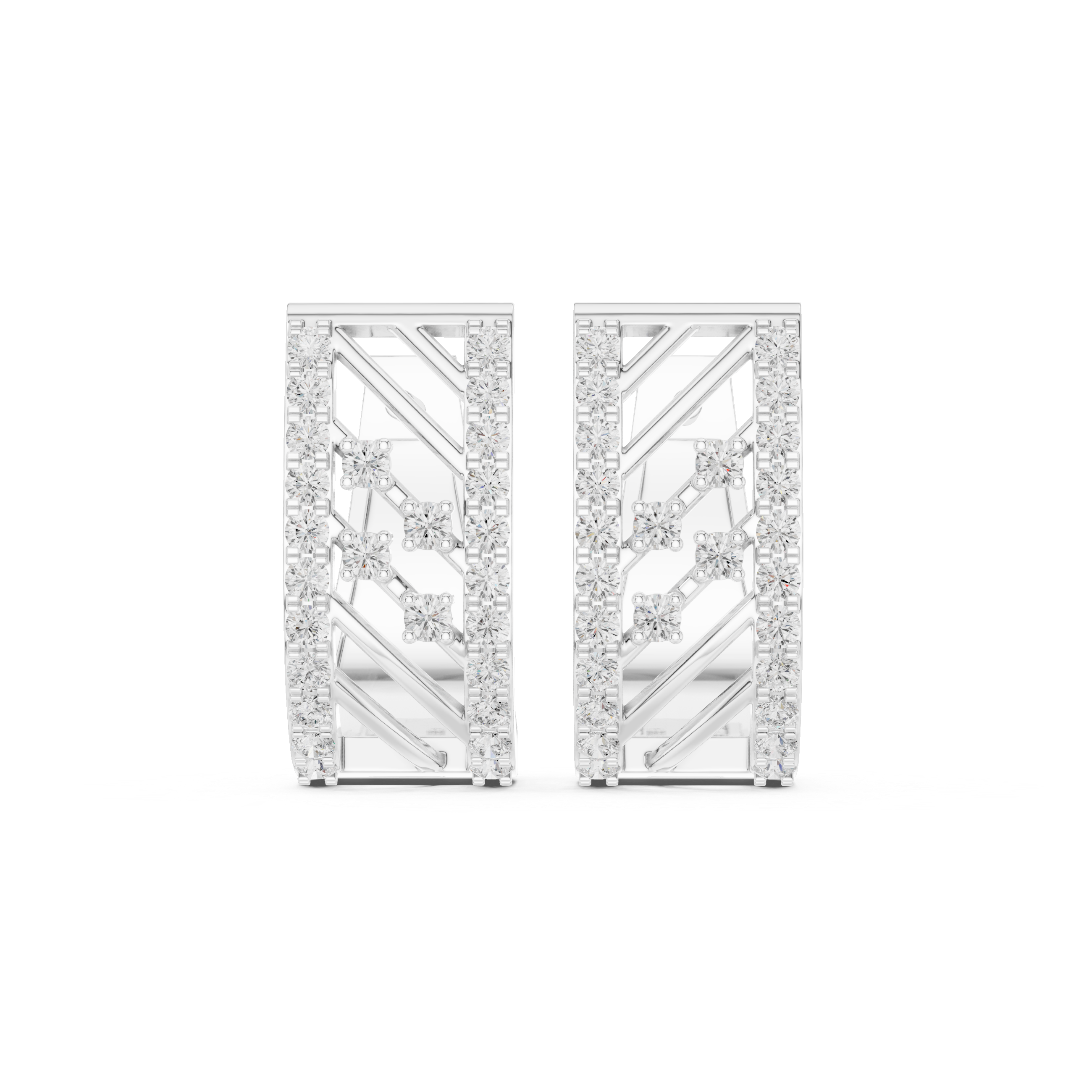 Velastra Diamond Geometric Hoop Earrings