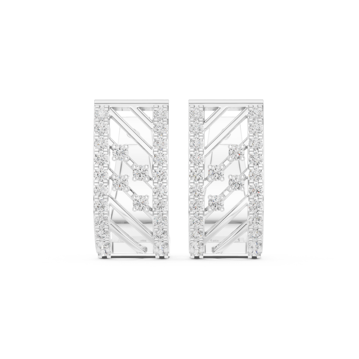 Velastra Diamond Geometric Hoop Earrings