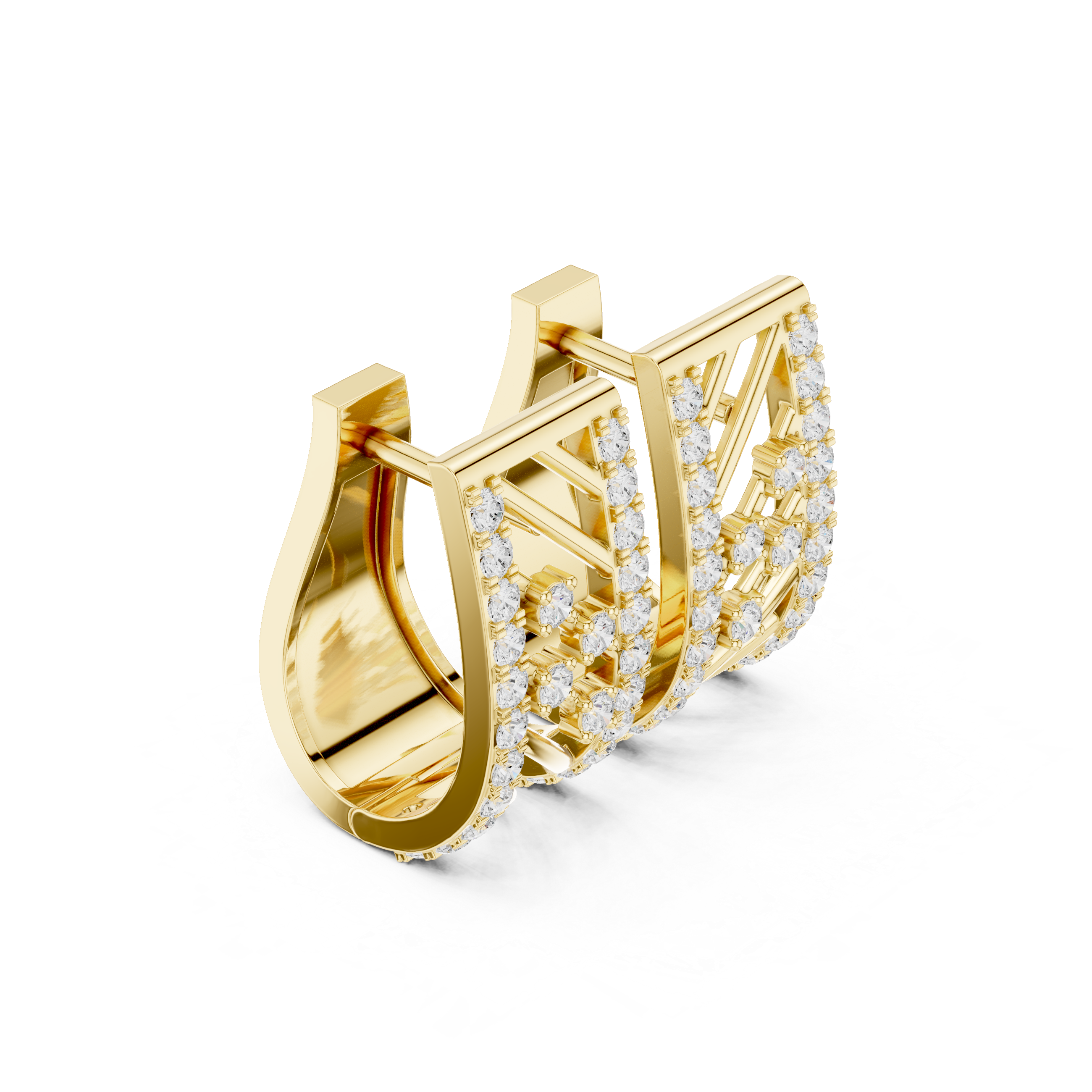 Velastra Diamond Geometric Hoop Earrings