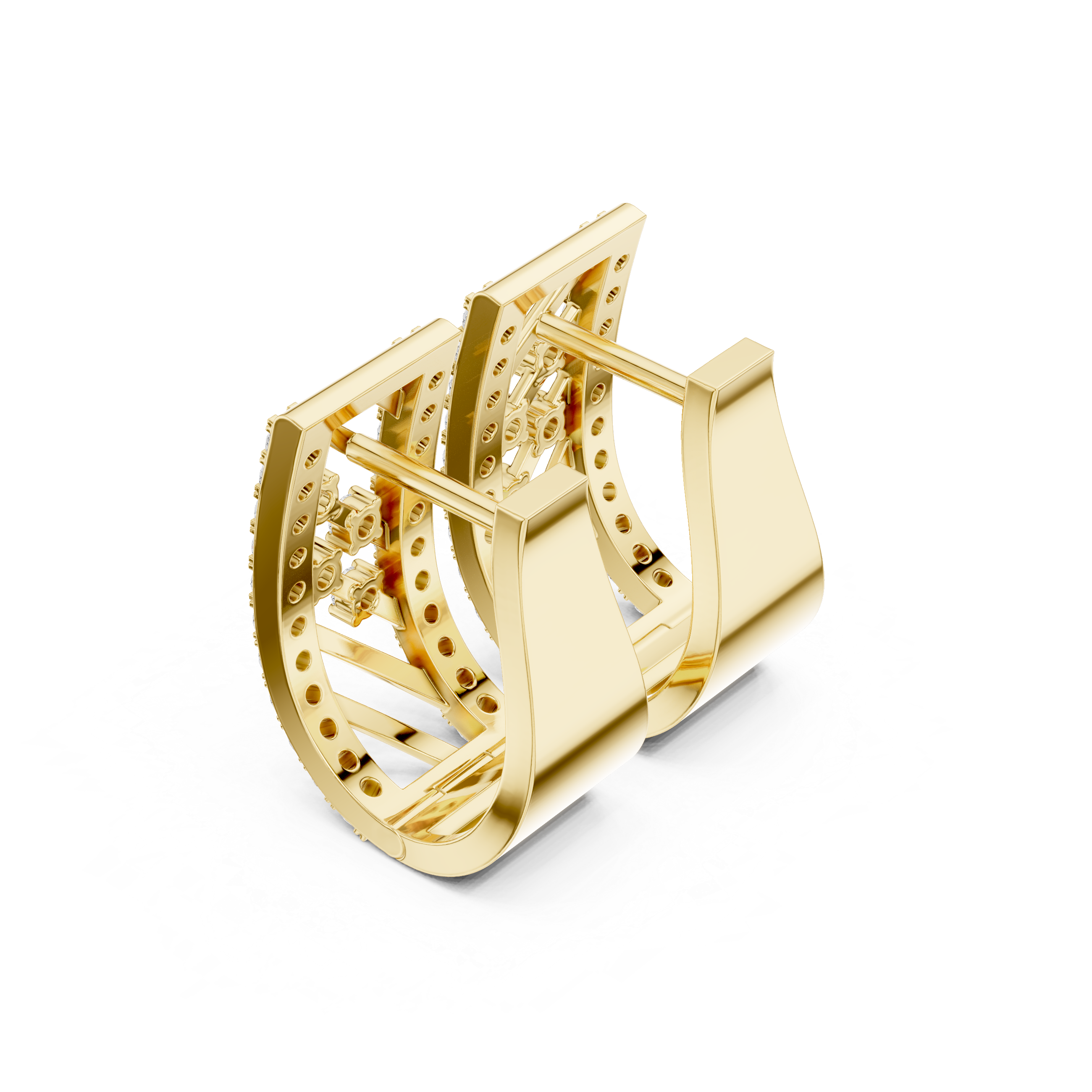 Velastra Diamond Geometric Hoop Earrings