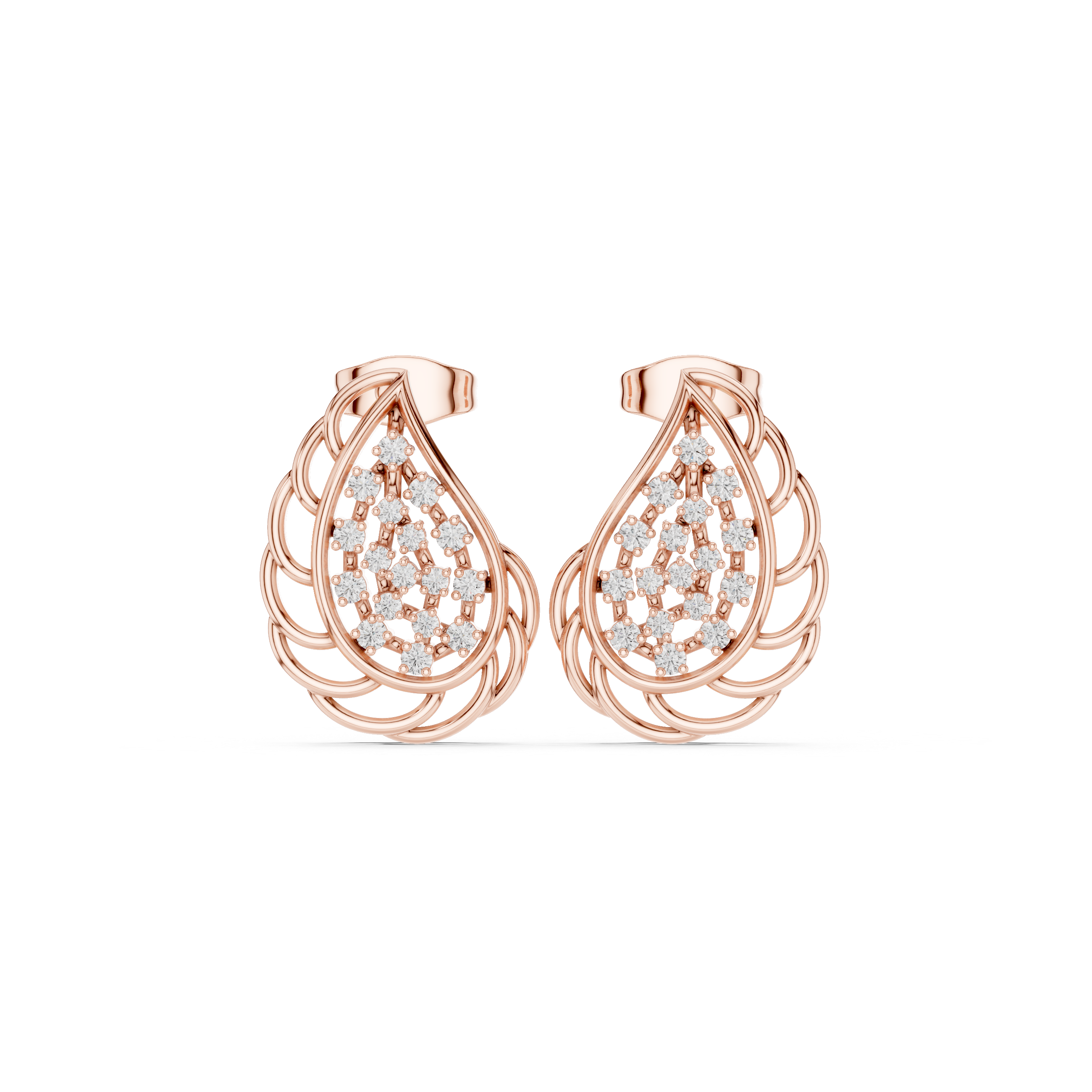 Velunira Floral Diamond Drop Earrings