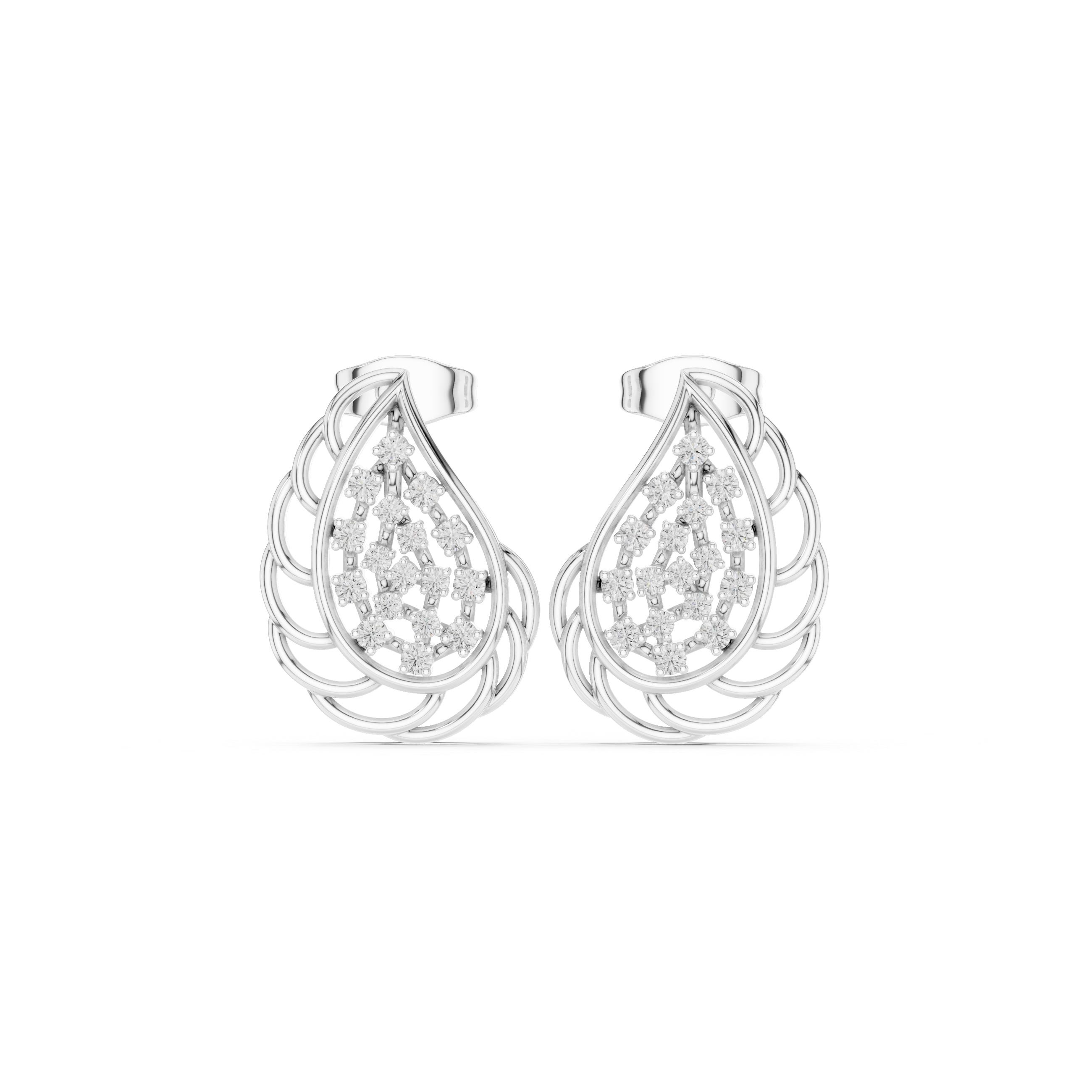 Velunira Floral Diamond Drop Earrings
