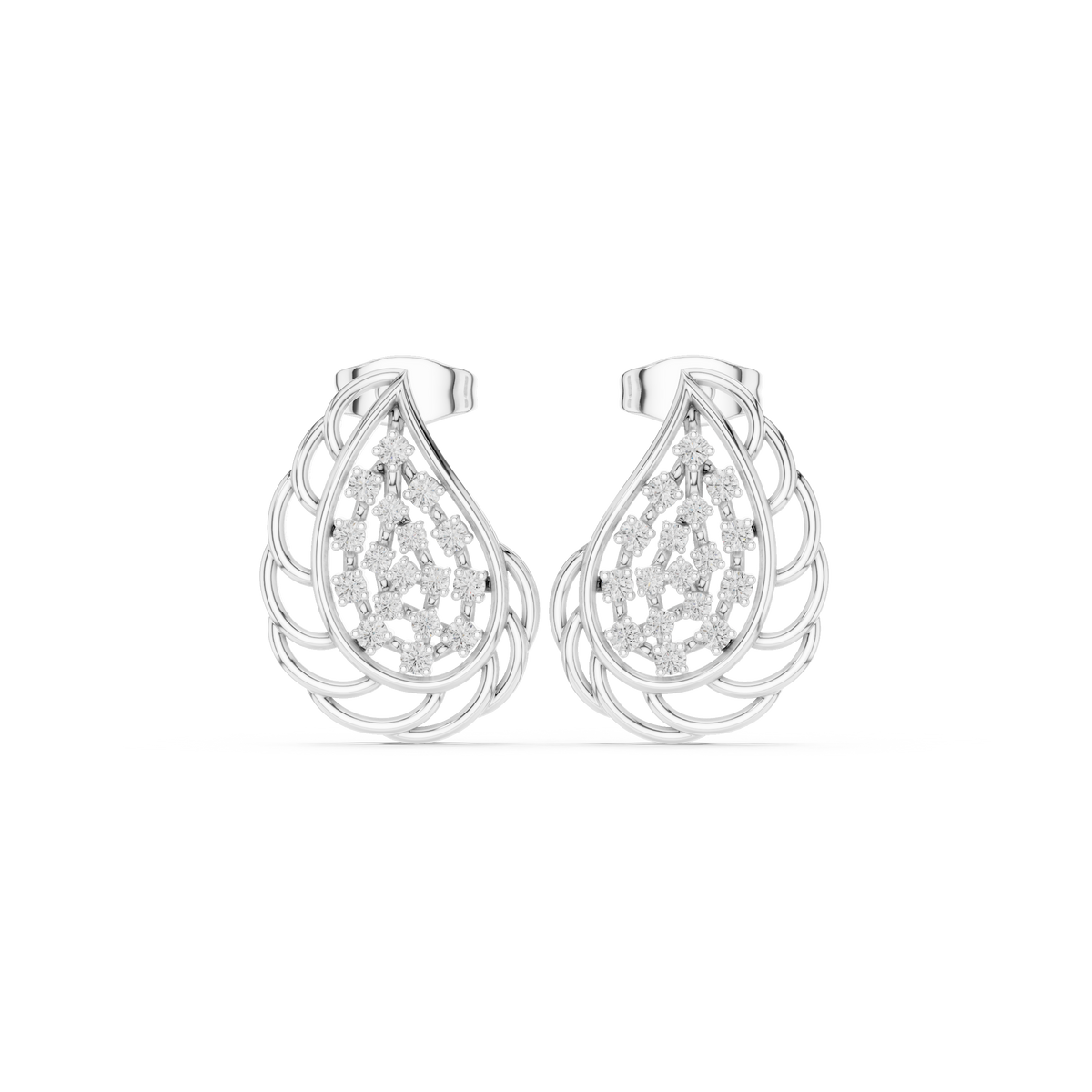 Velunira Floral Diamond Drop Earrings