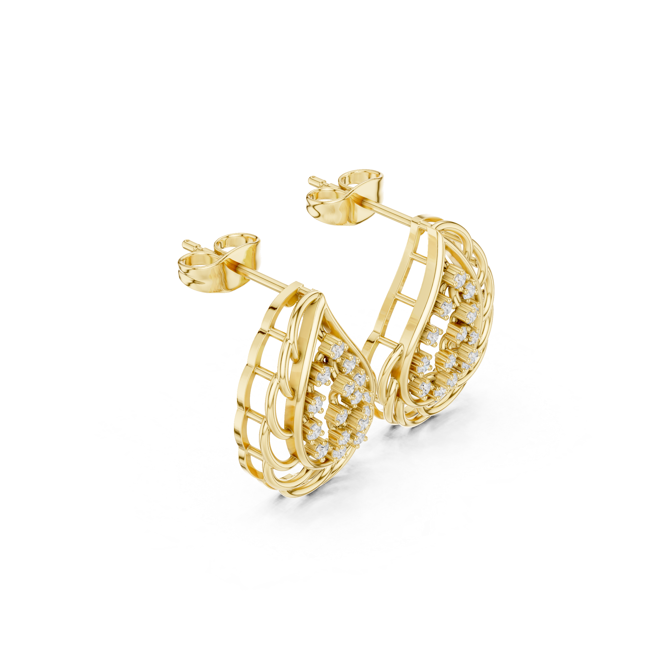 Velunira Floral Diamond Drop Earrings