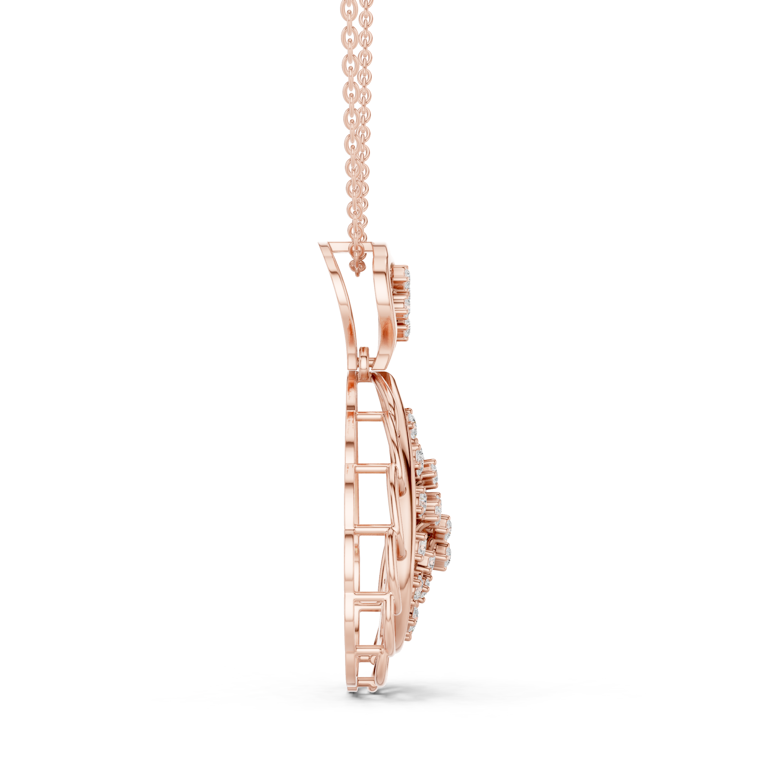 Leafdrop Water Drop Diamond Pendant