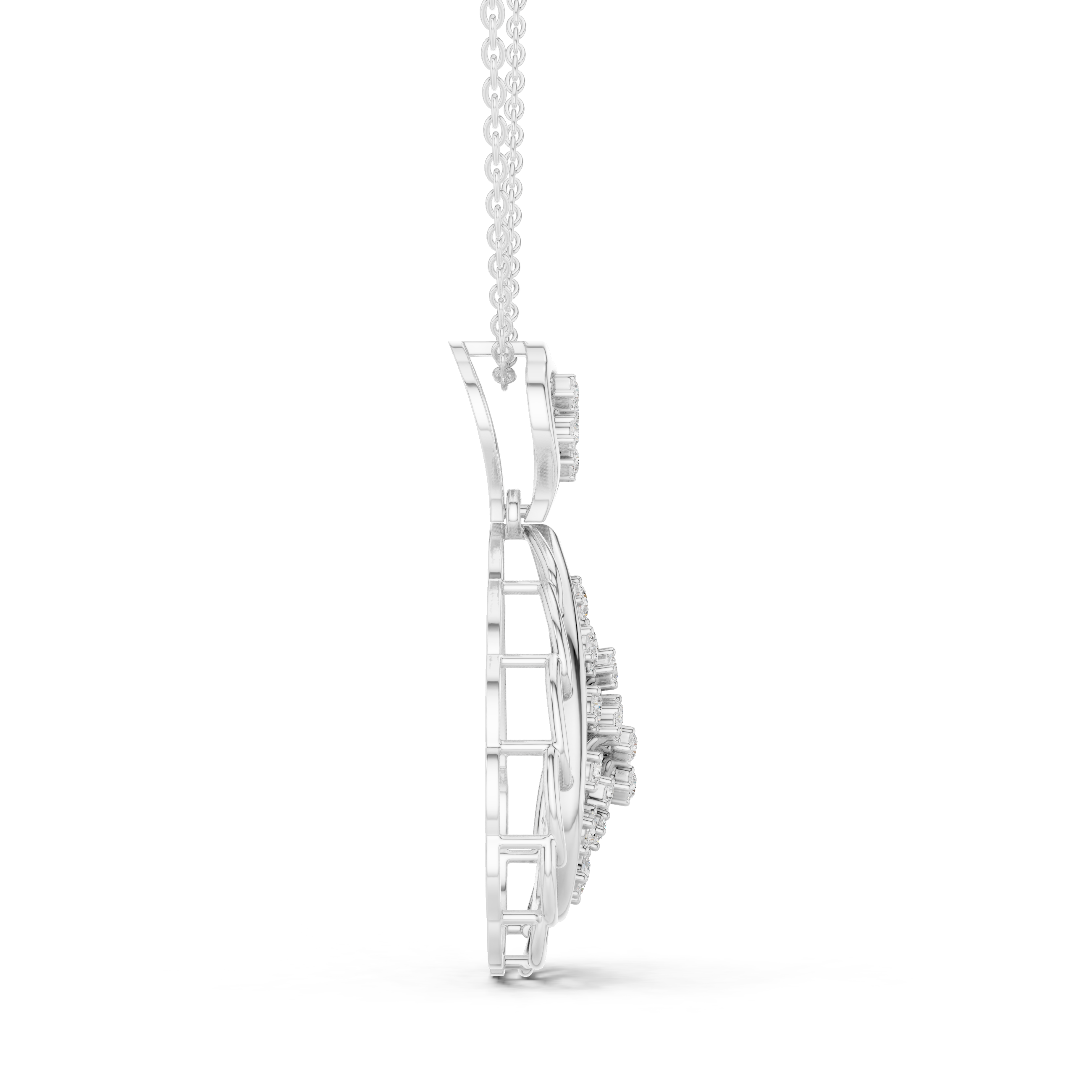 Leafdrop Water Drop Diamond Pendant