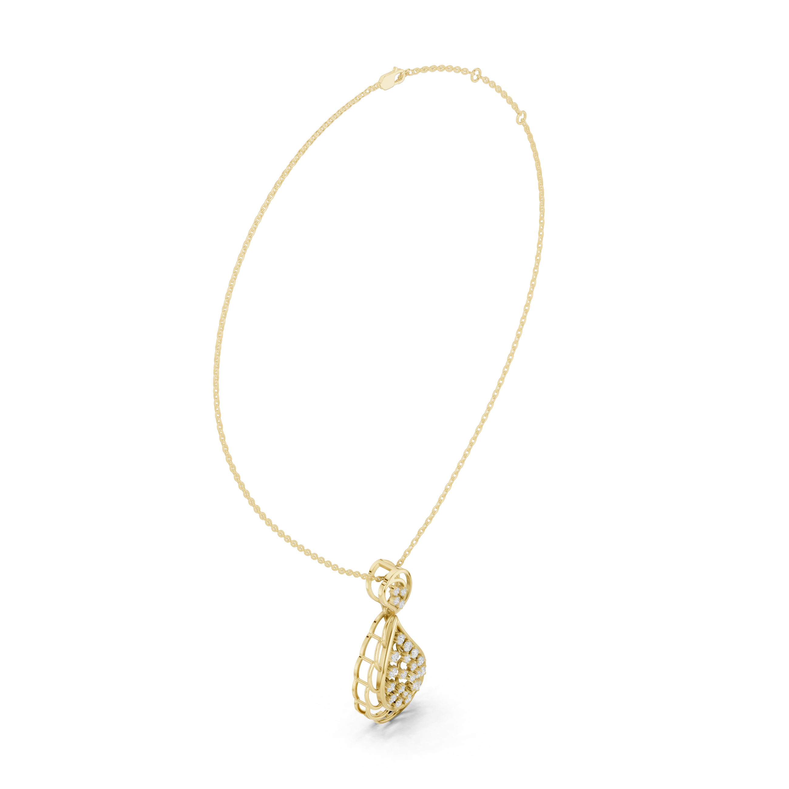 Leafdrop Water Drop Diamond Pendant