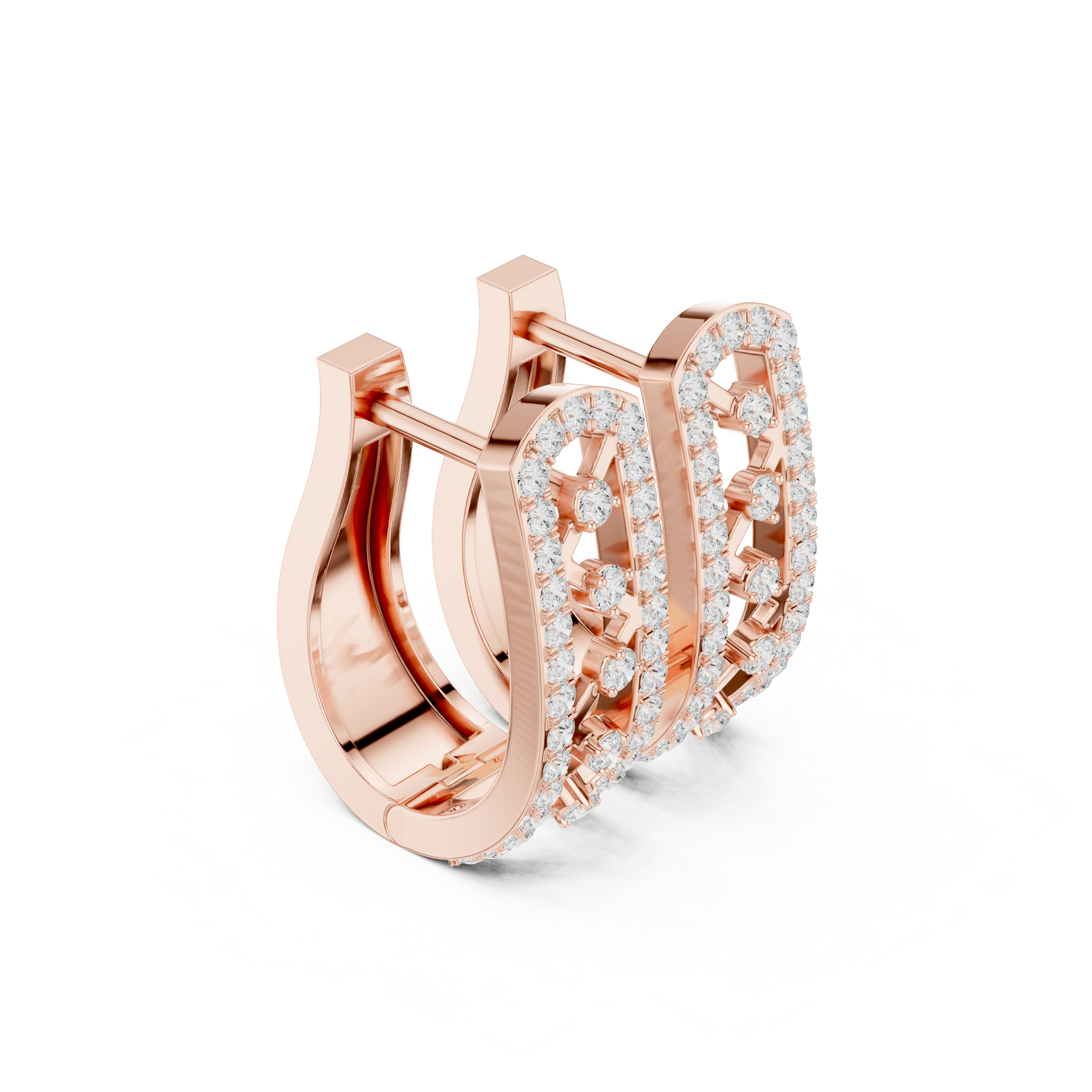 Crownelia Diamond Huggie Hoop Earrings