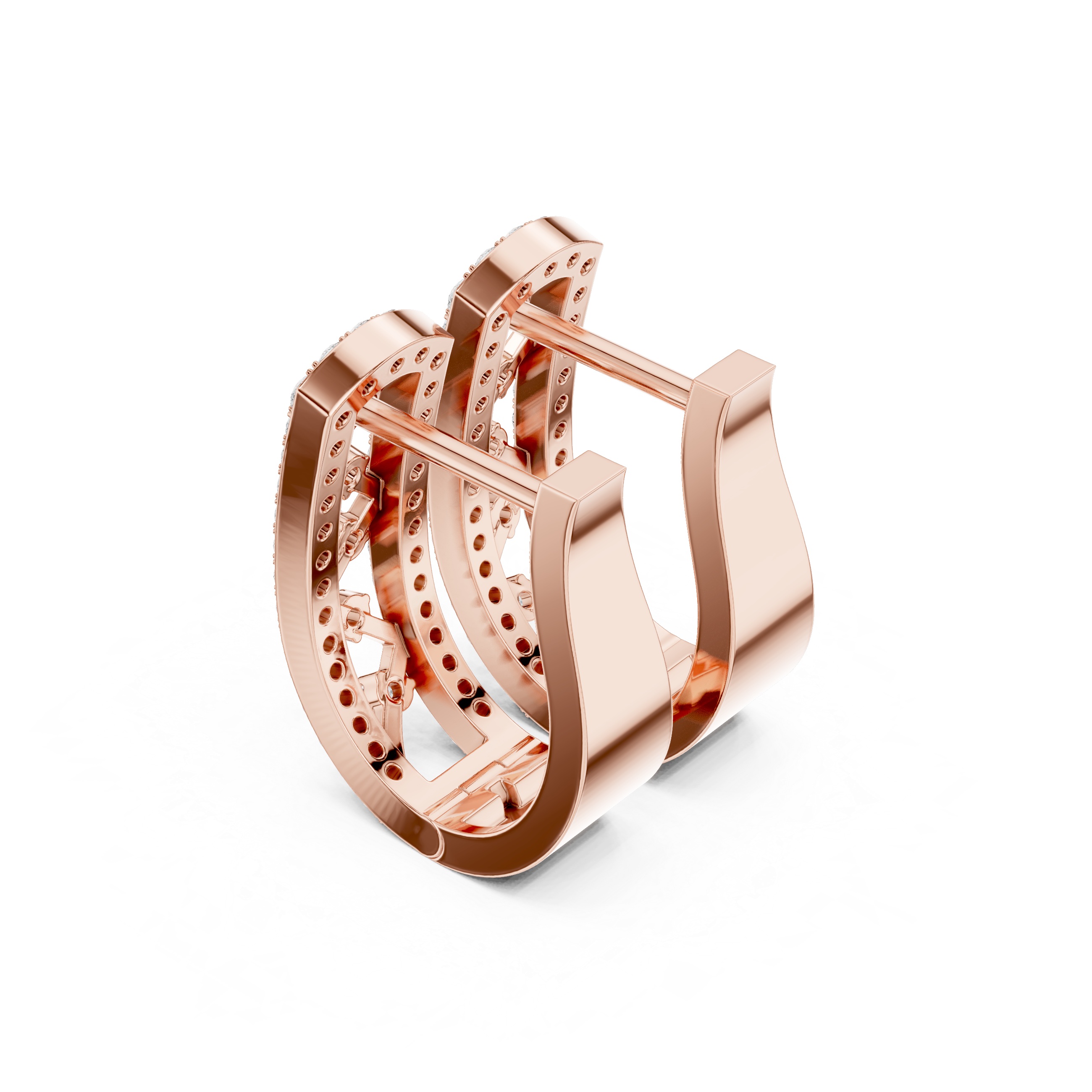 Crownelia Diamond Huggie Hoop Earrings
