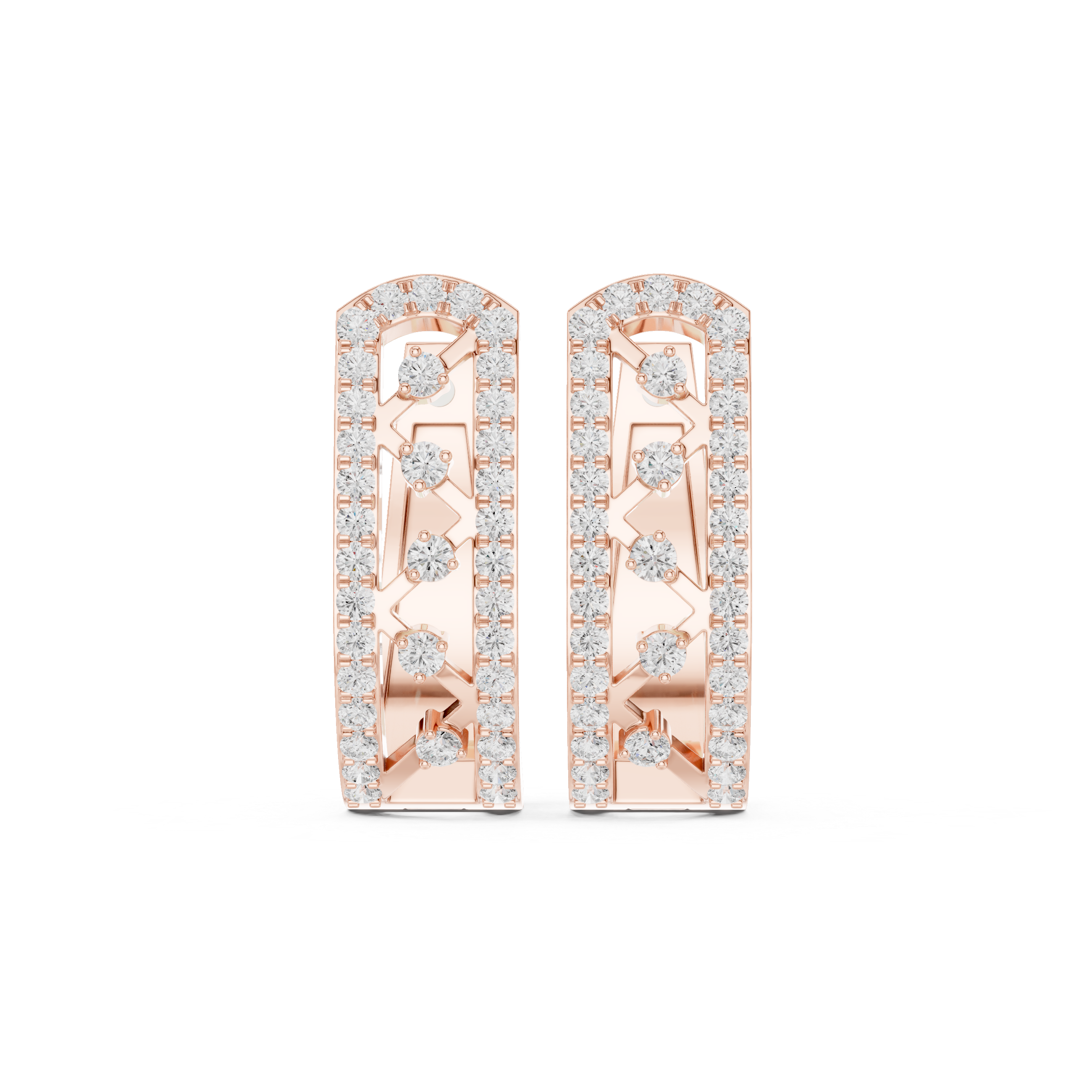 Crownelia Diamond Huggie Hoop Earrings