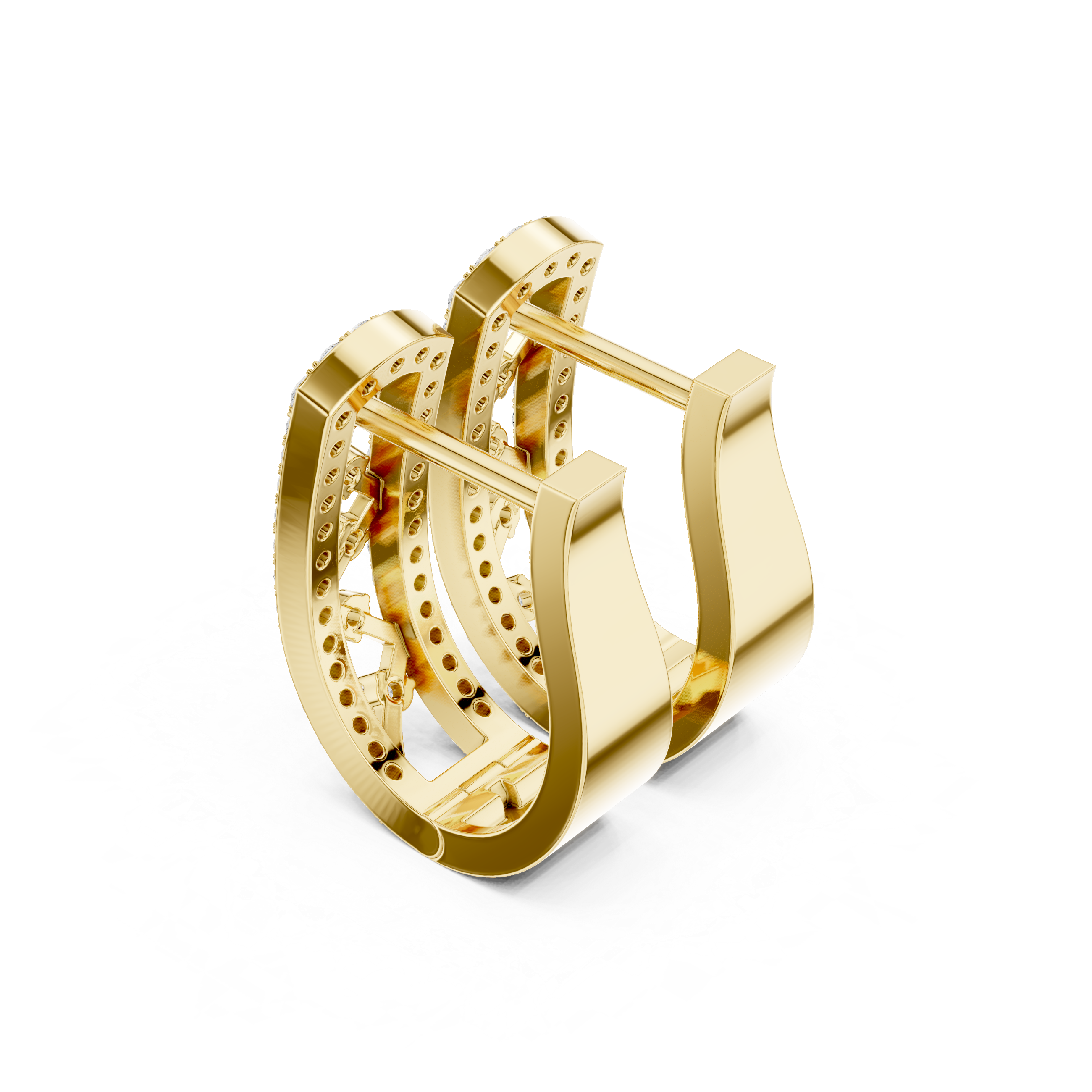 Crownelia Diamond Huggie Hoop Earrings