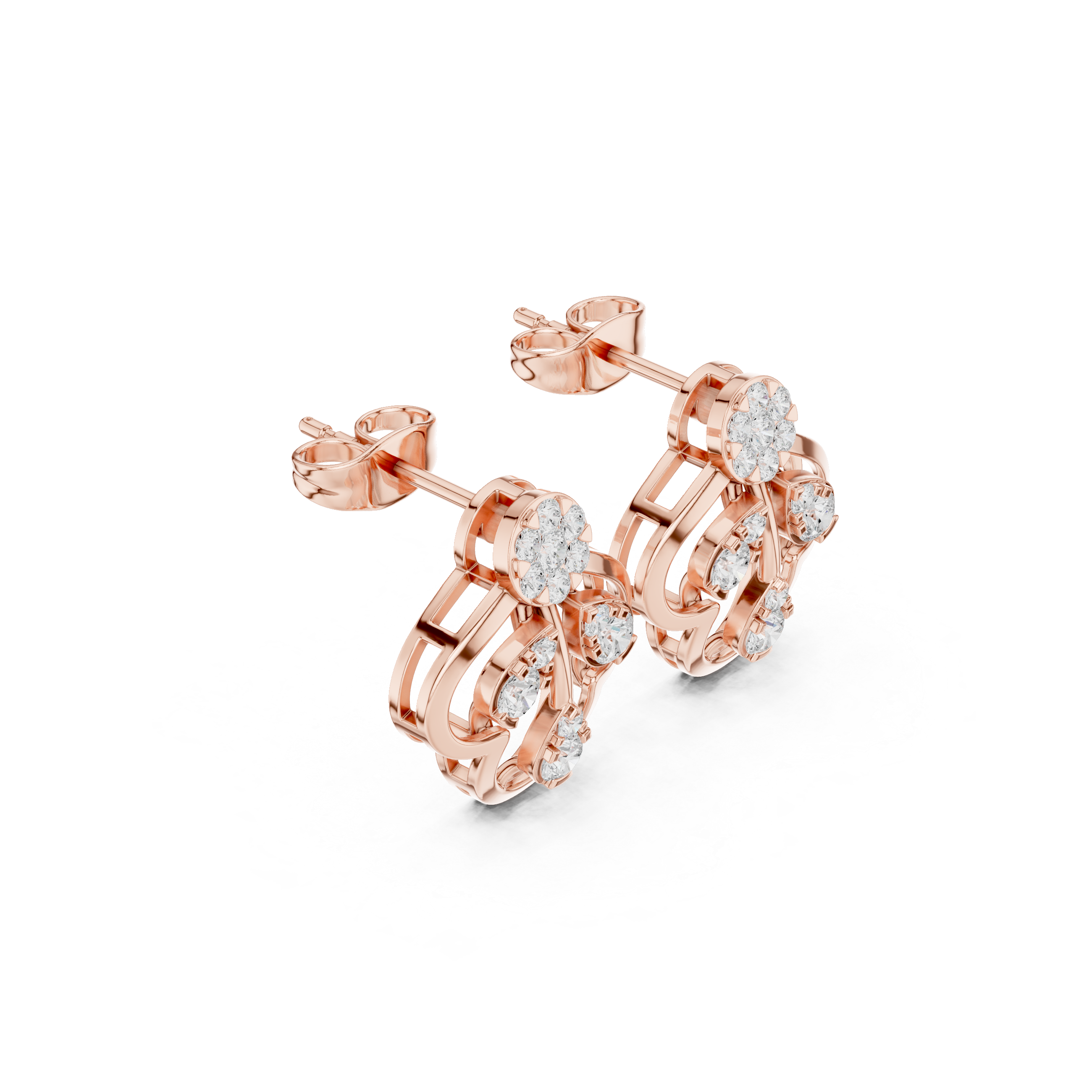 Senlisse Lotus Diamond Earrings