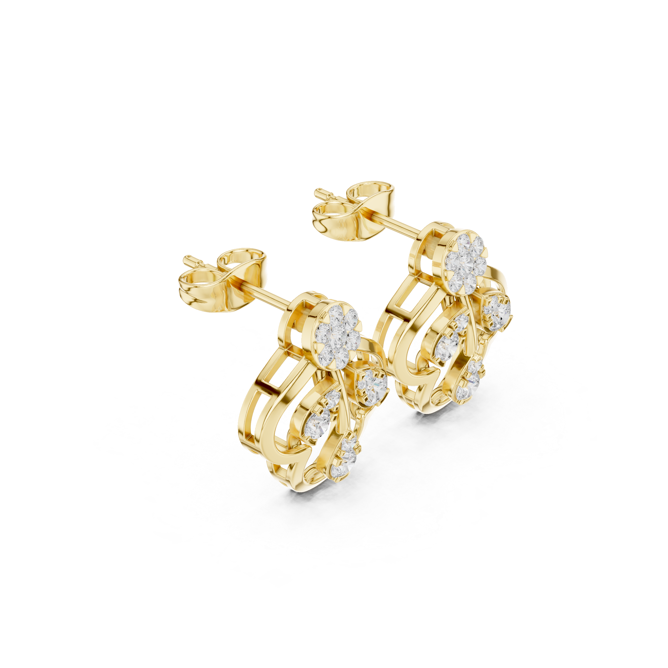 Senlisse Lotus Diamond Earrings
