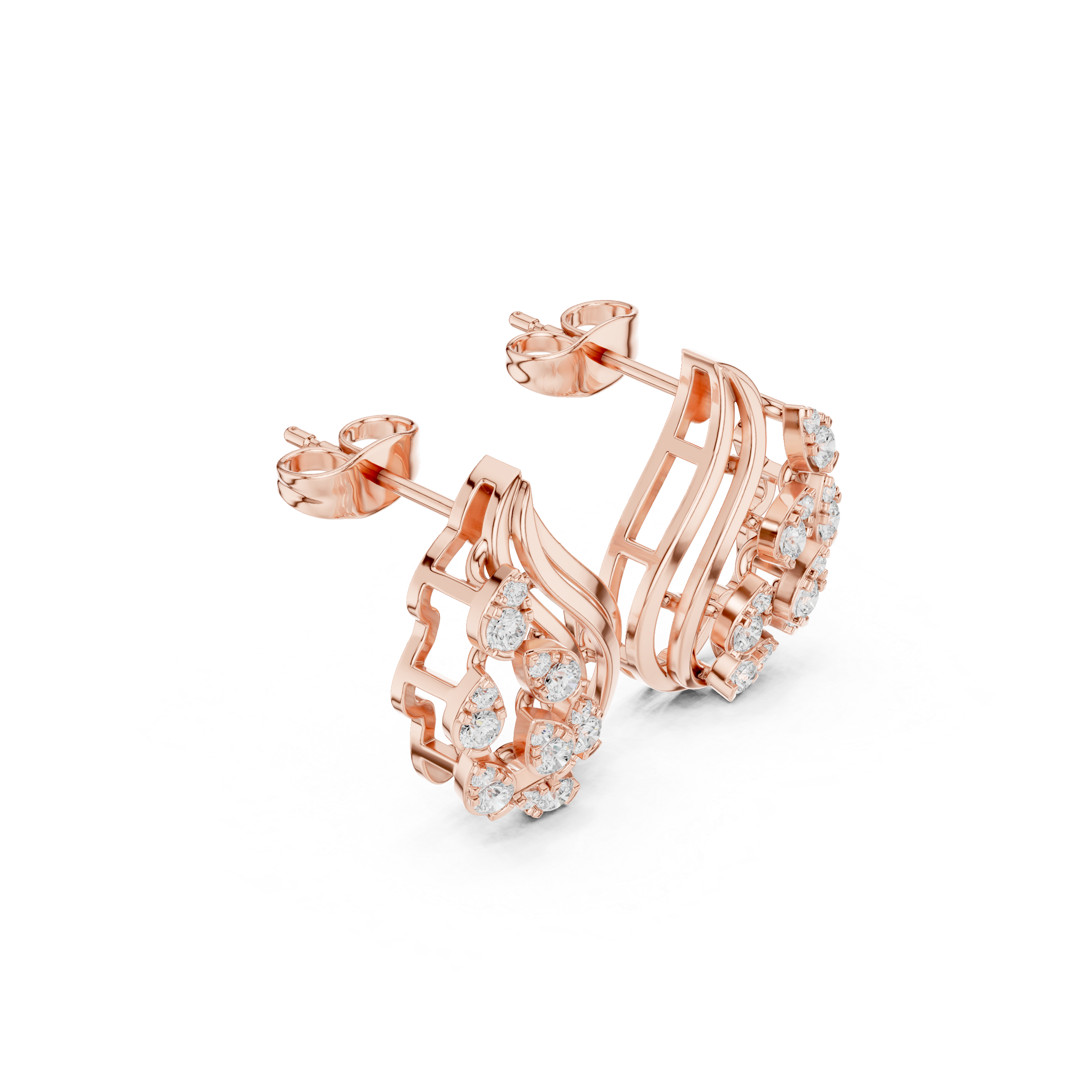 Aqualeaf Flow Diamond Earrings