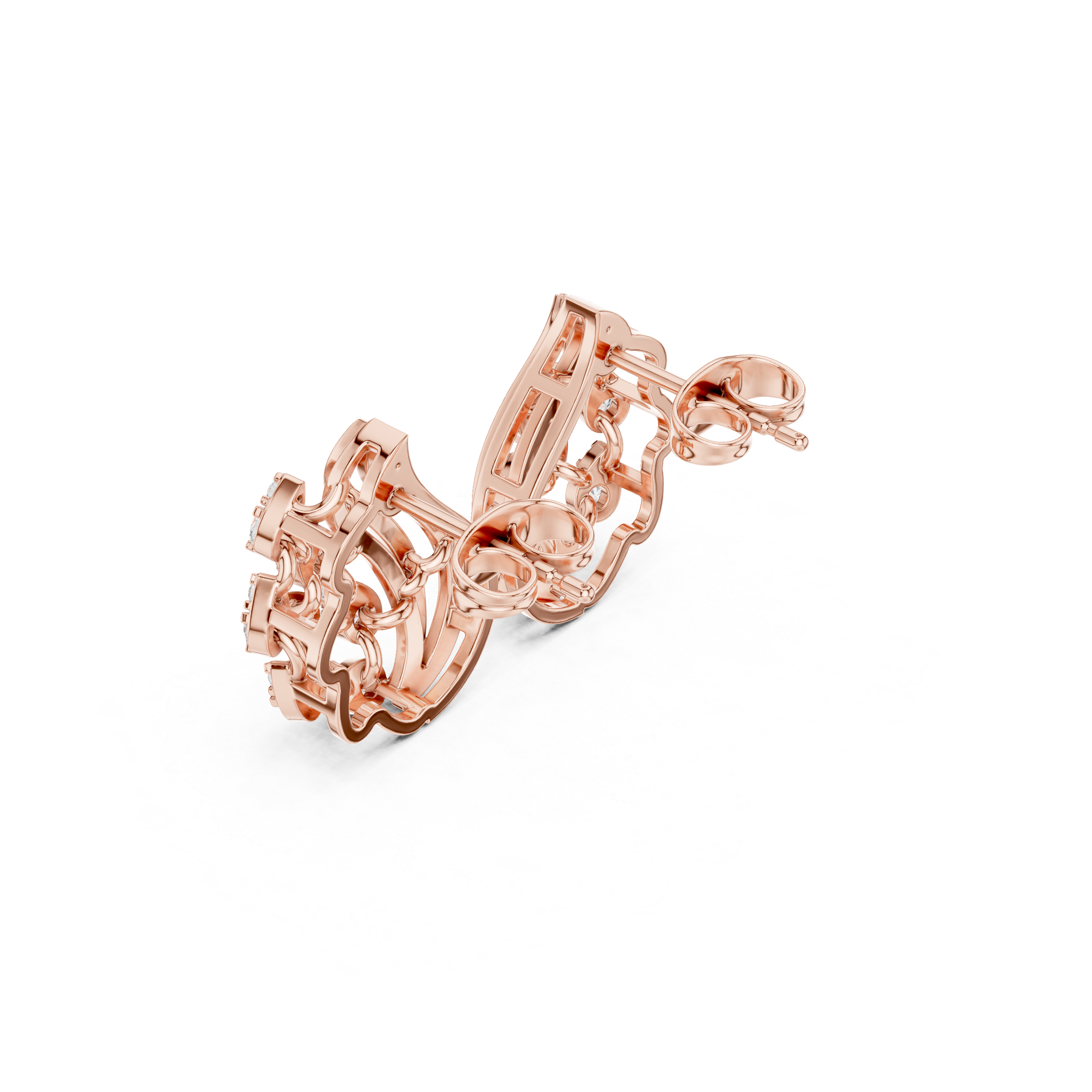 Aqualeaf Flow Diamond Earrings