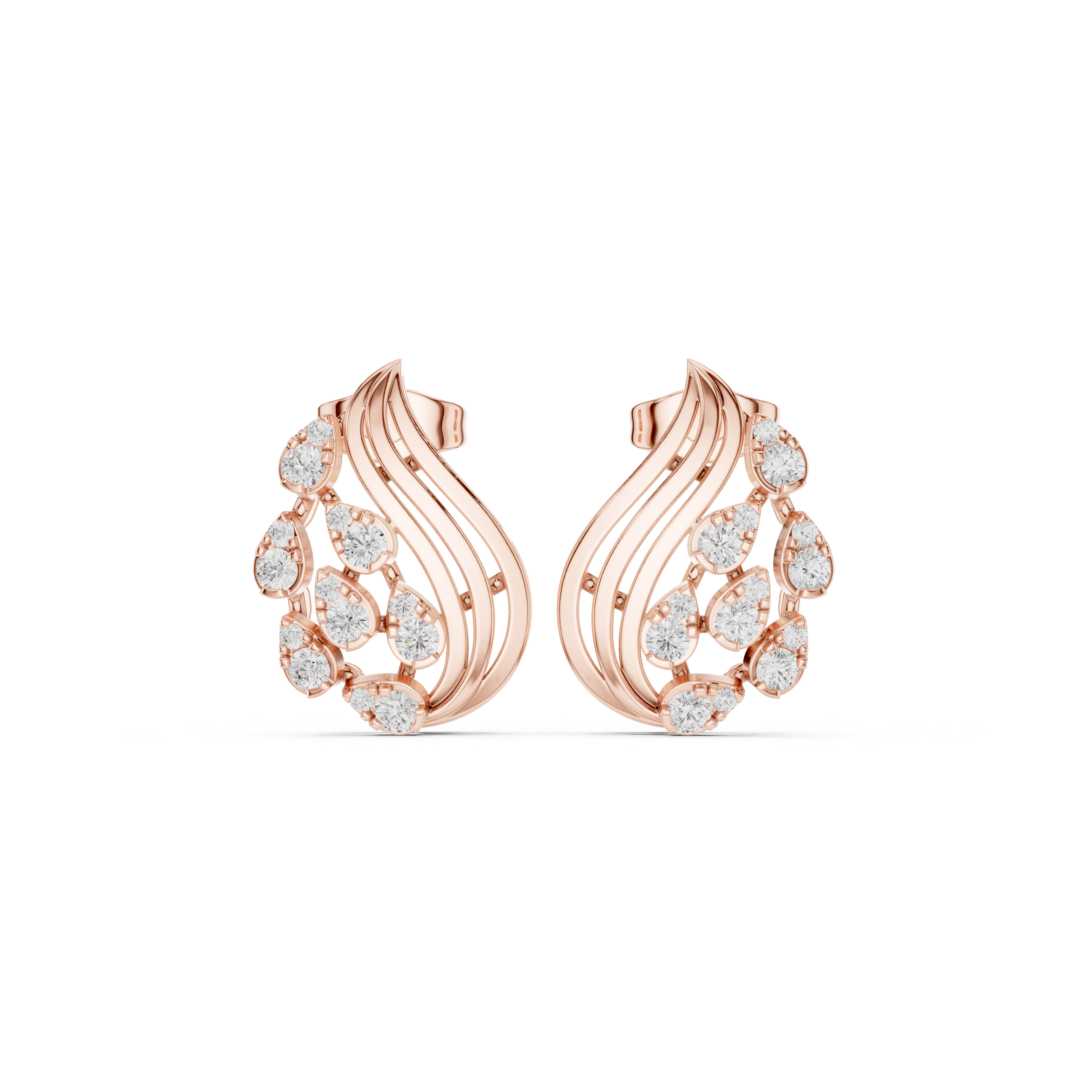 Aqualeaf Flow Diamond Earrings