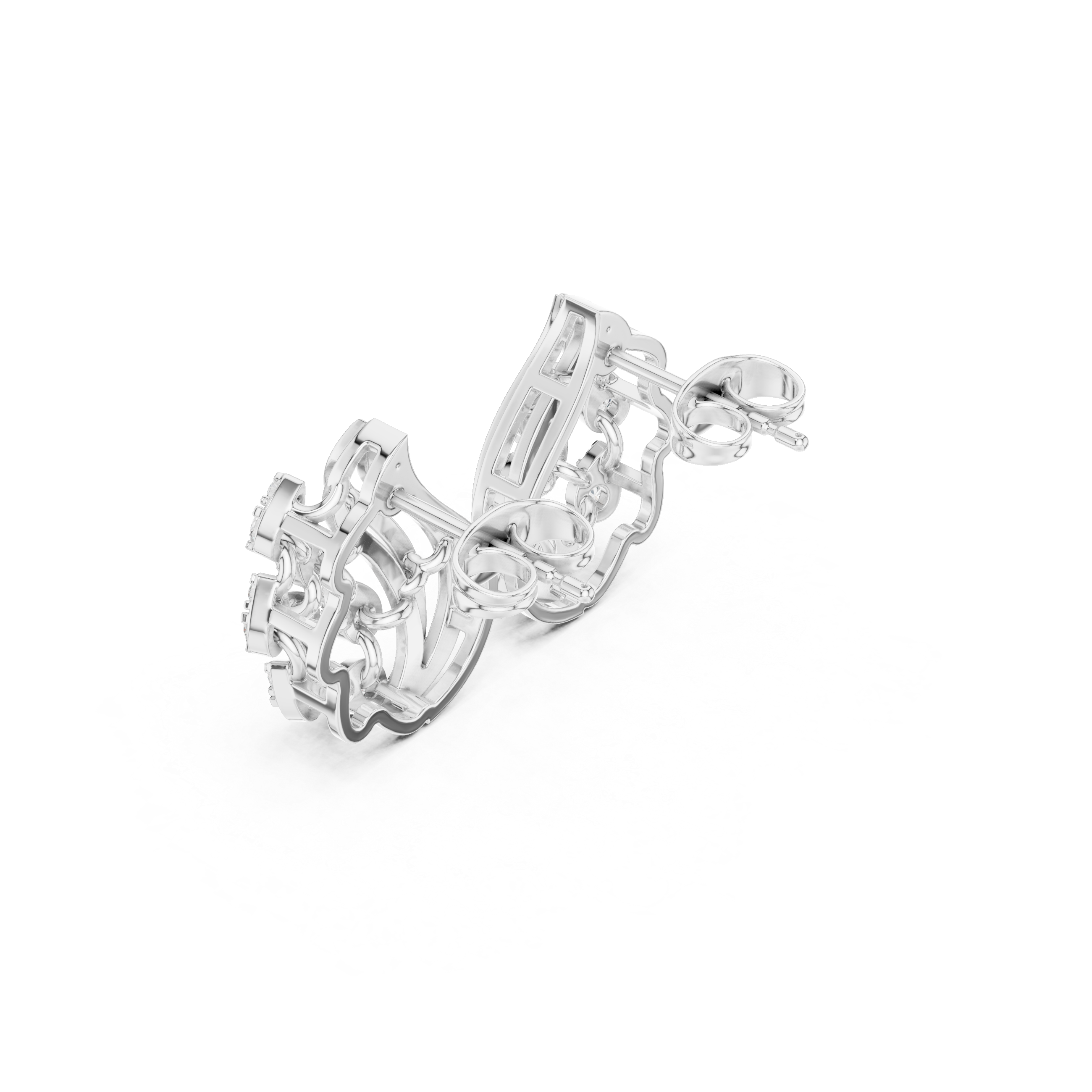 Aqualeaf Flow Diamond Earrings