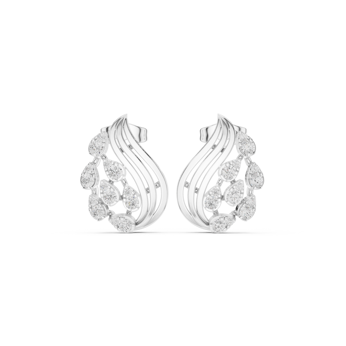 Aqualeaf Flow Diamond Earrings