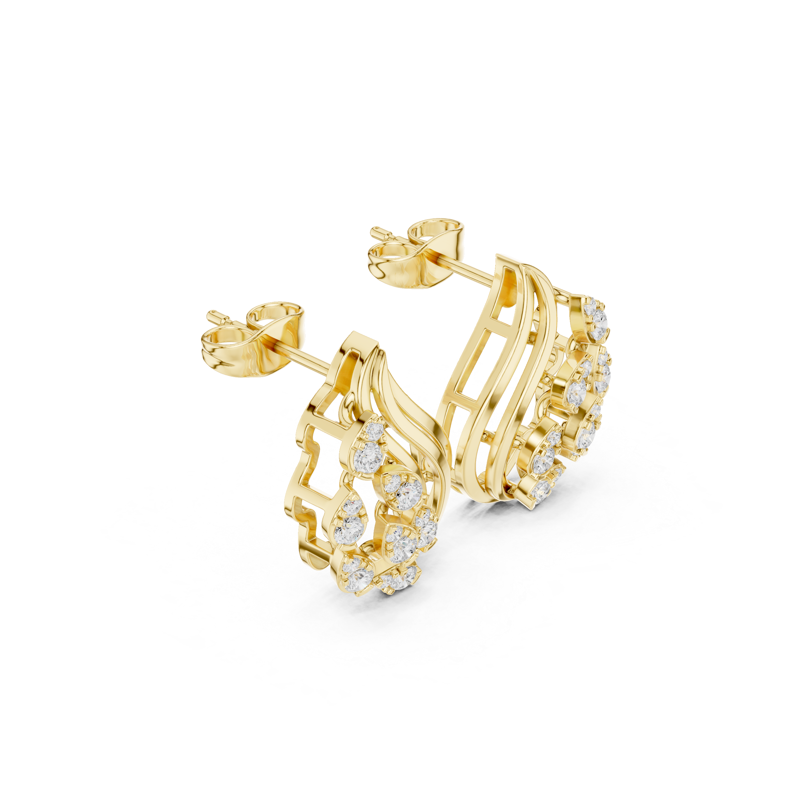 Aqualeaf Flow Diamond Earrings