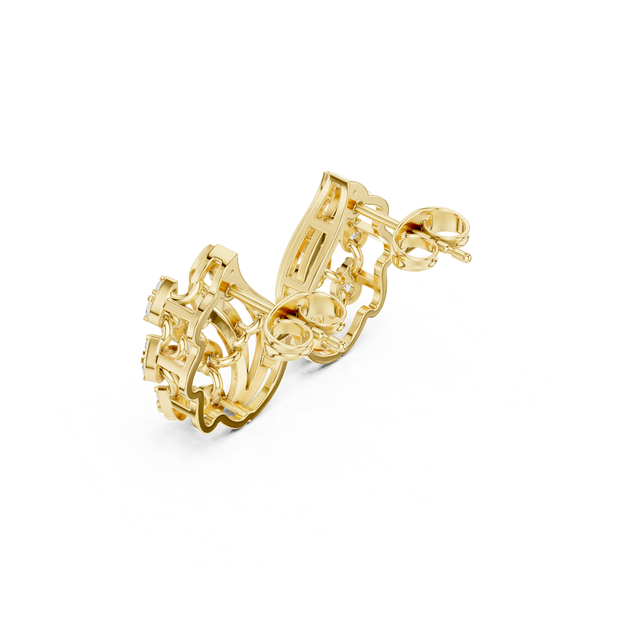 Aqualeaf Flow Diamond Earrings