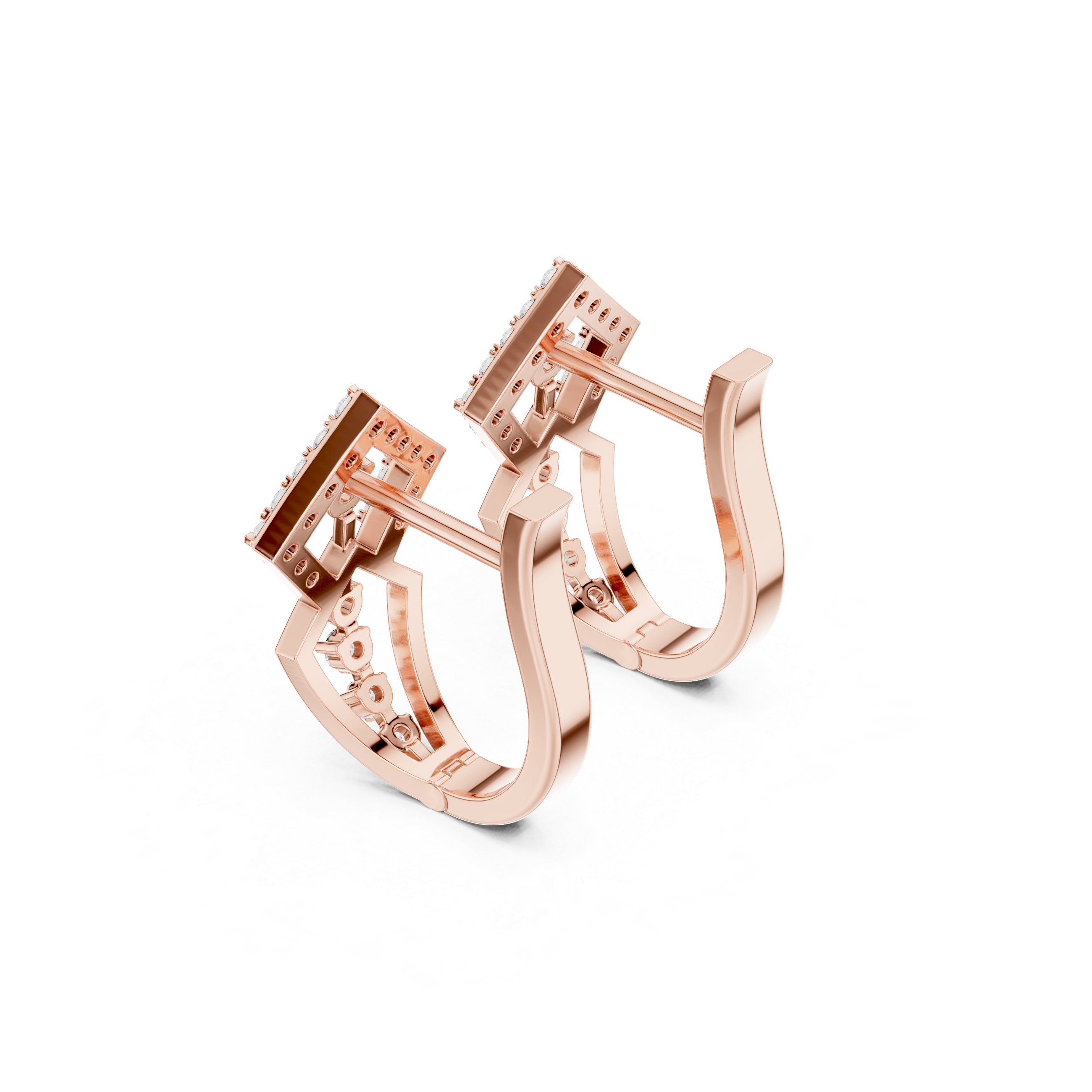 Orlitra Triangle Frame Diamond Earrings.