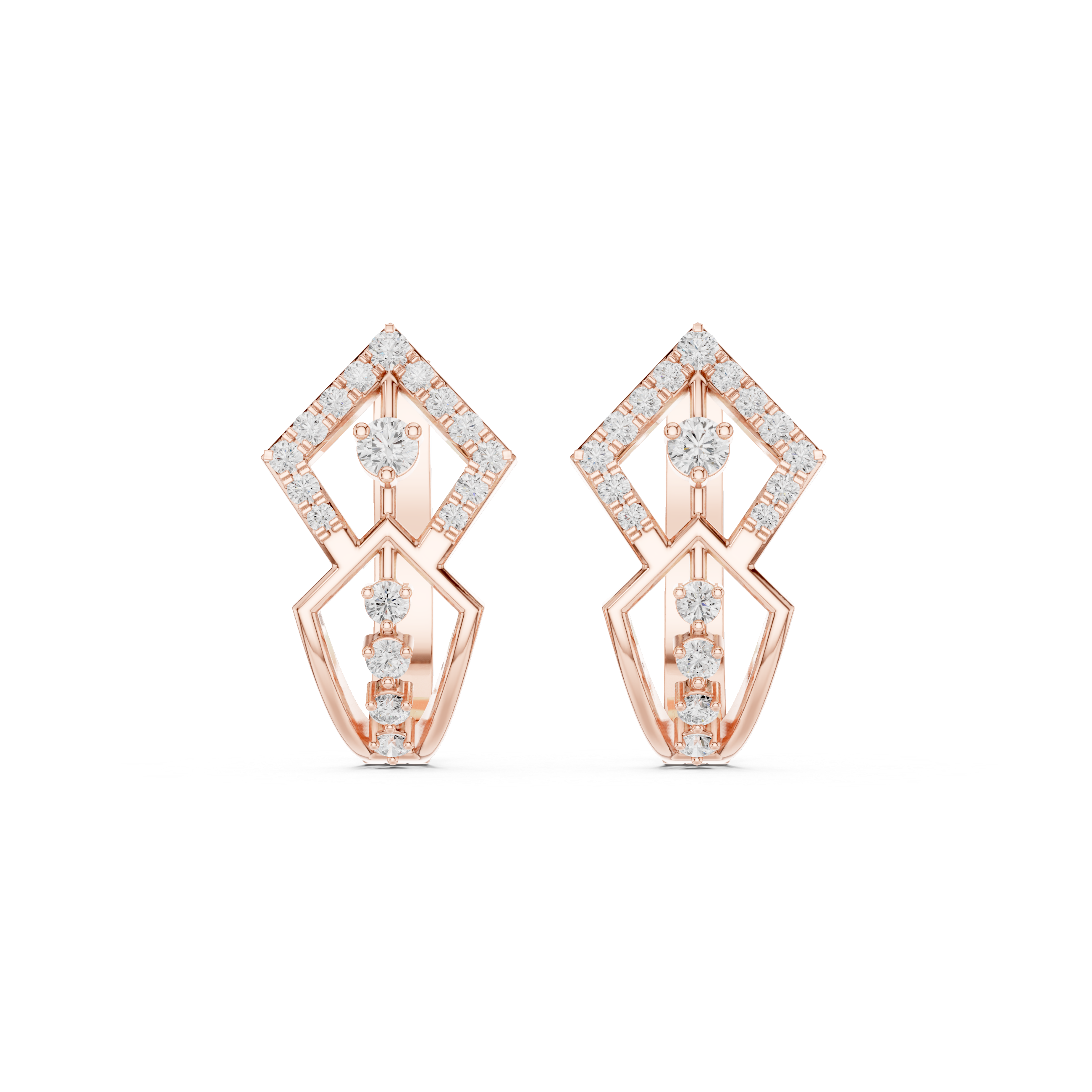Orlitra Triangle Frame Diamond Earrings.