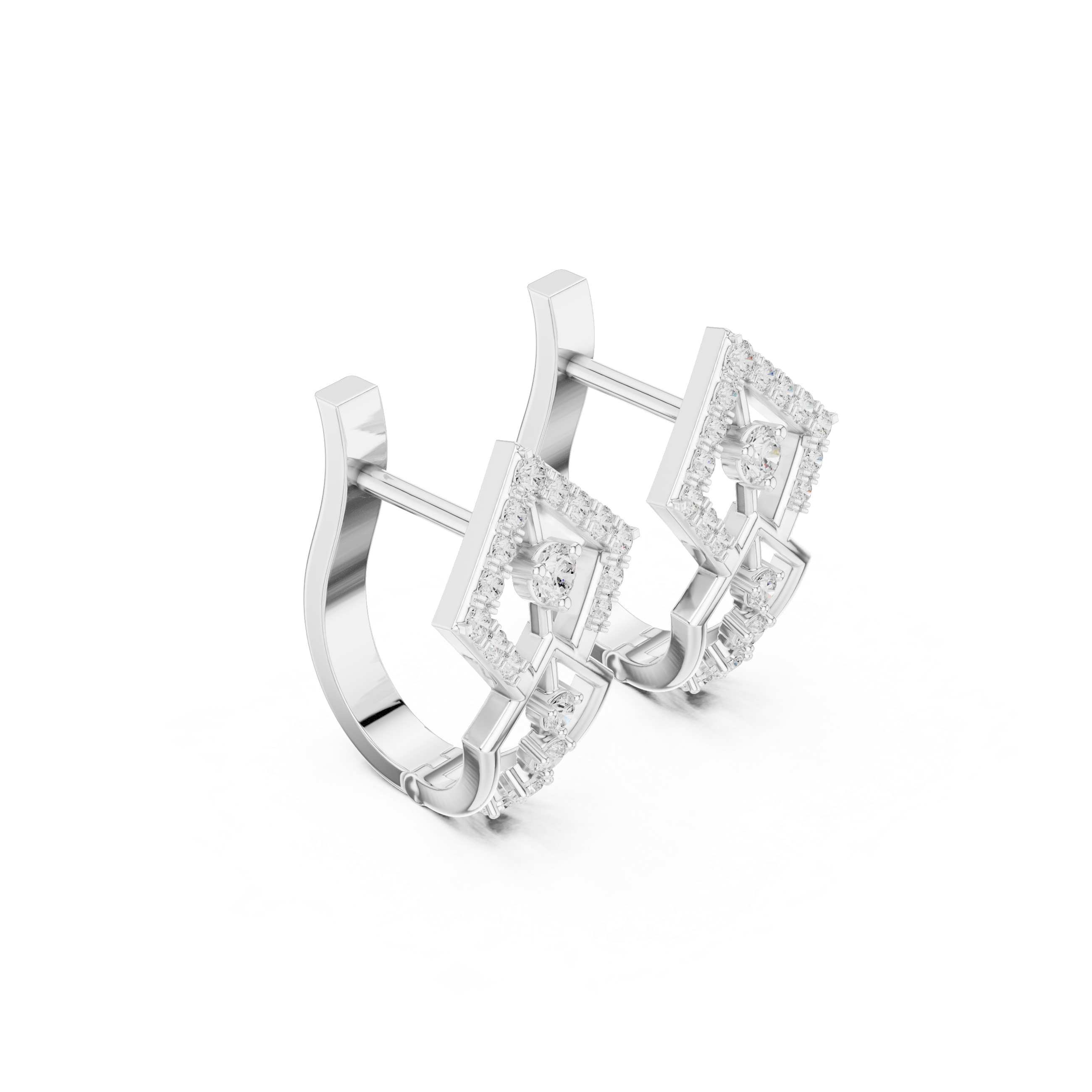 Orlitra Triangle Frame Diamond Earrings.