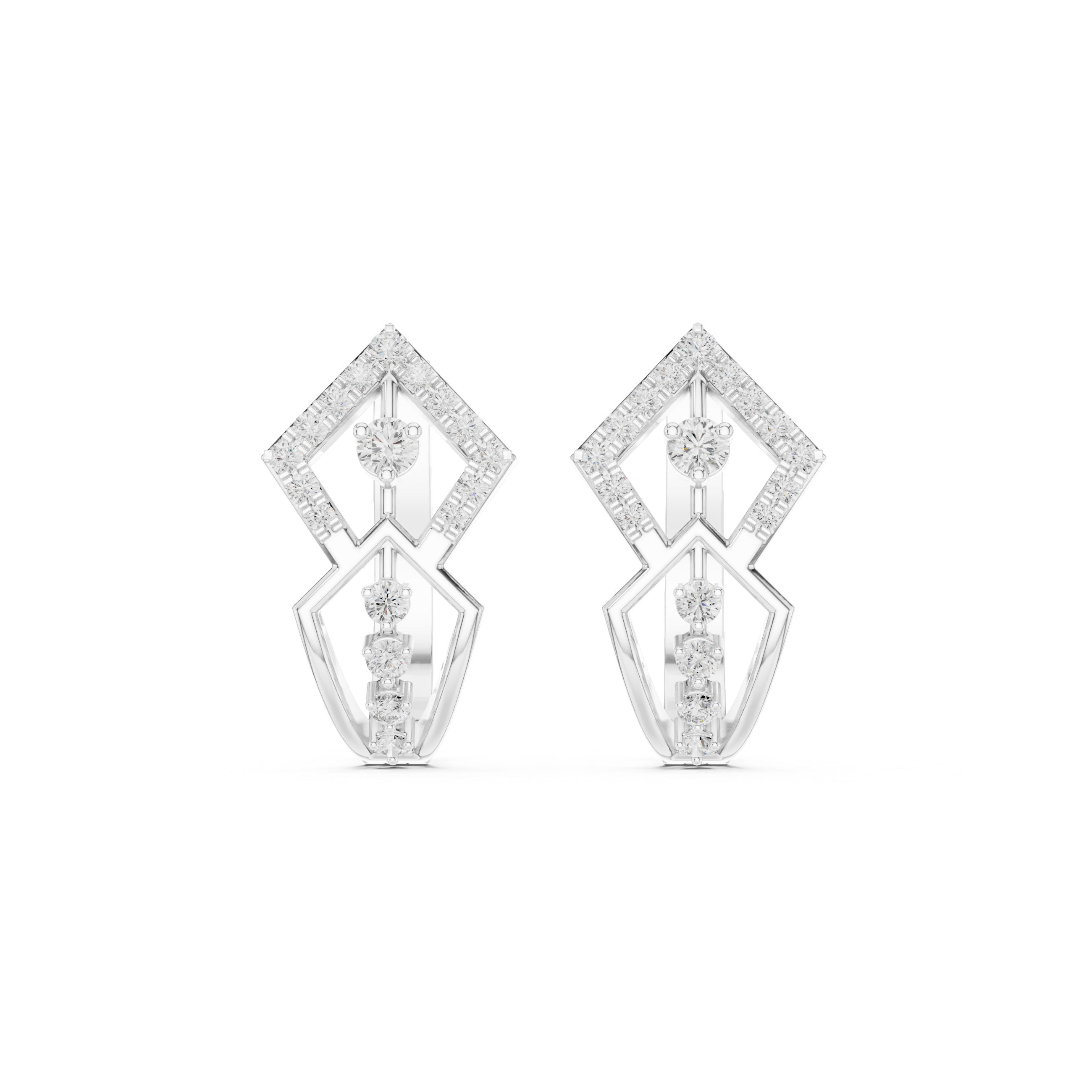 Orlitra Triangle Frame Diamond Earrings.