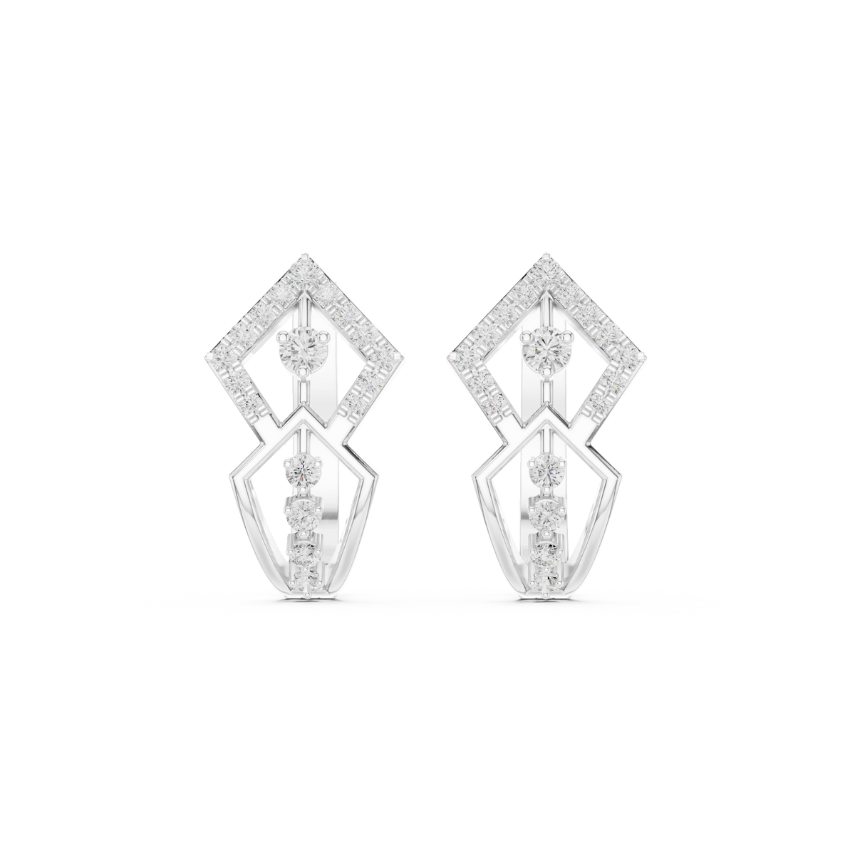 Orlitra Triangle Frame Diamond Earrings.