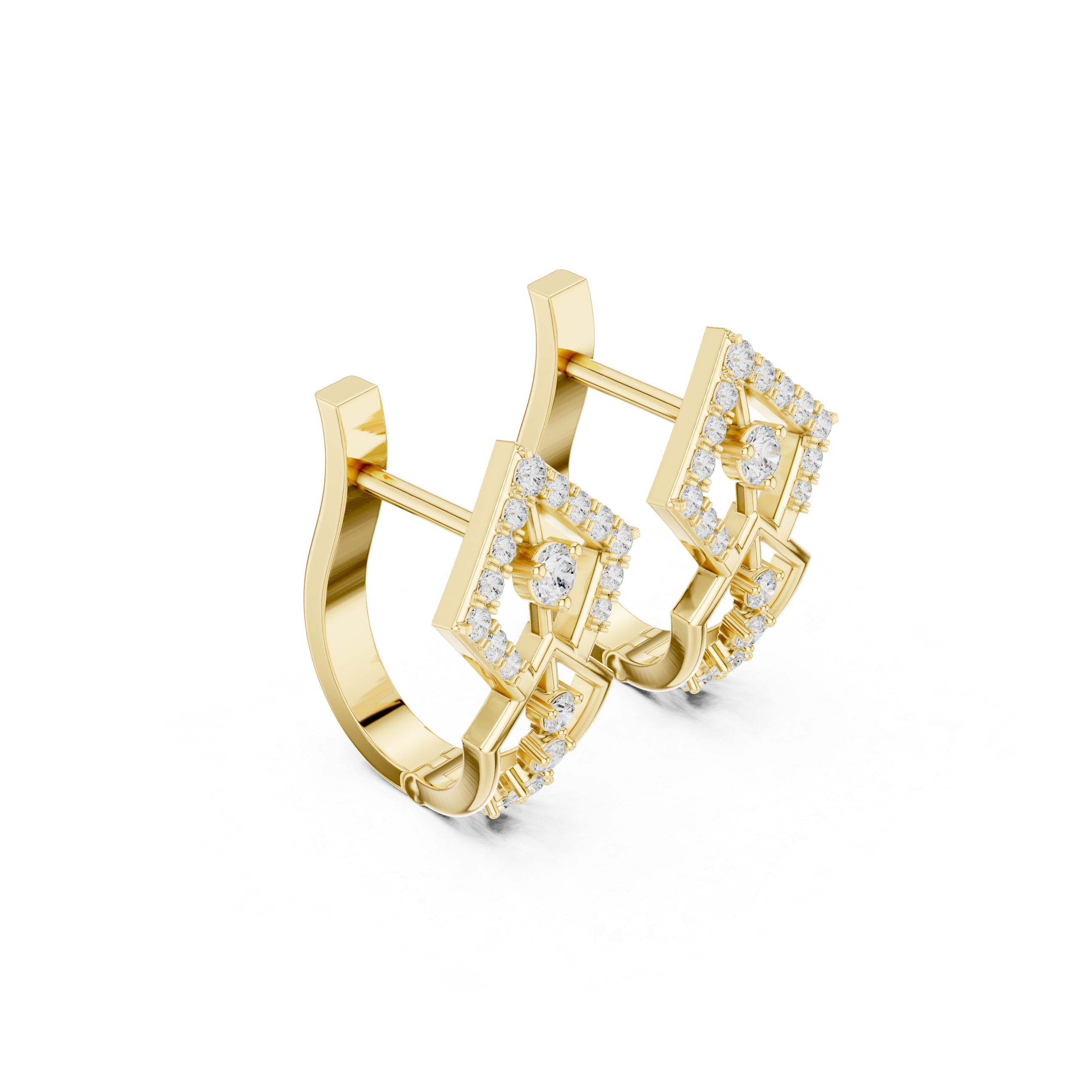 Orlitra Triangle Frame Diamond Earrings.