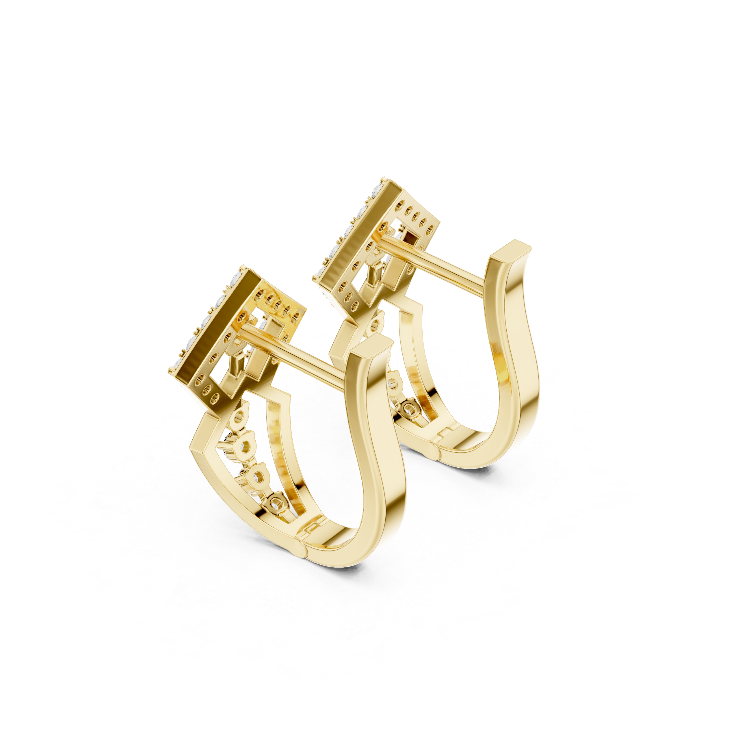 Orlitra Triangle Frame Diamond Earrings.