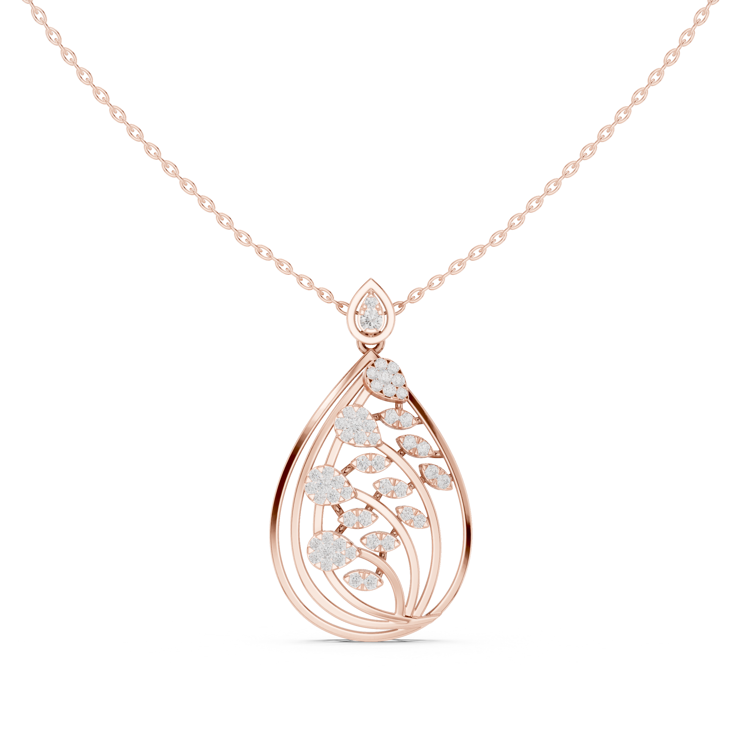 Aquafolia Diamond Pendant