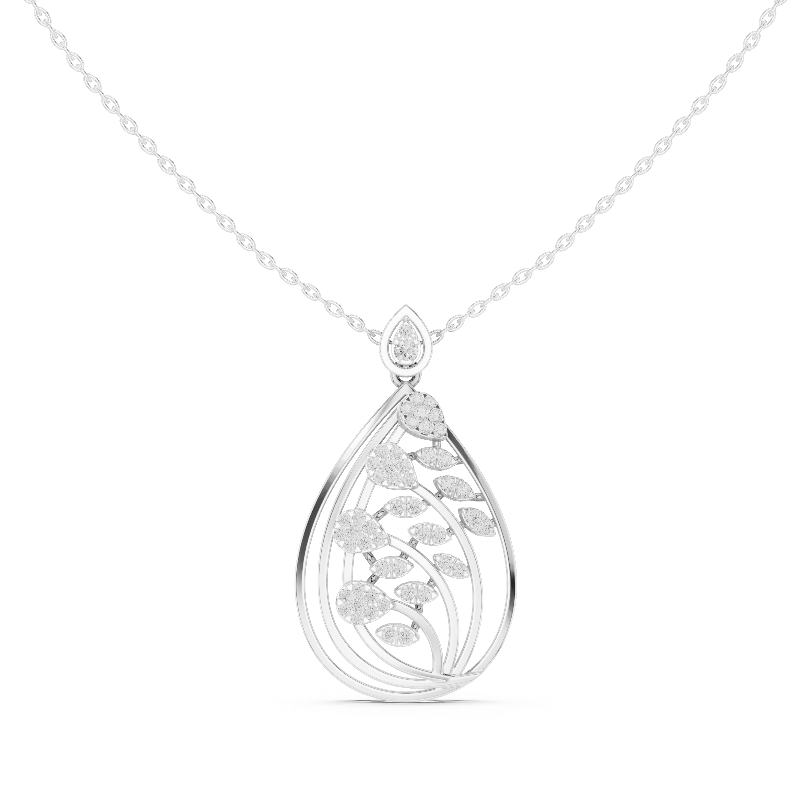 Aquafolia Diamond Pendant