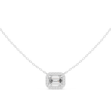 Emerald Cut Halo Diamond Pendant
