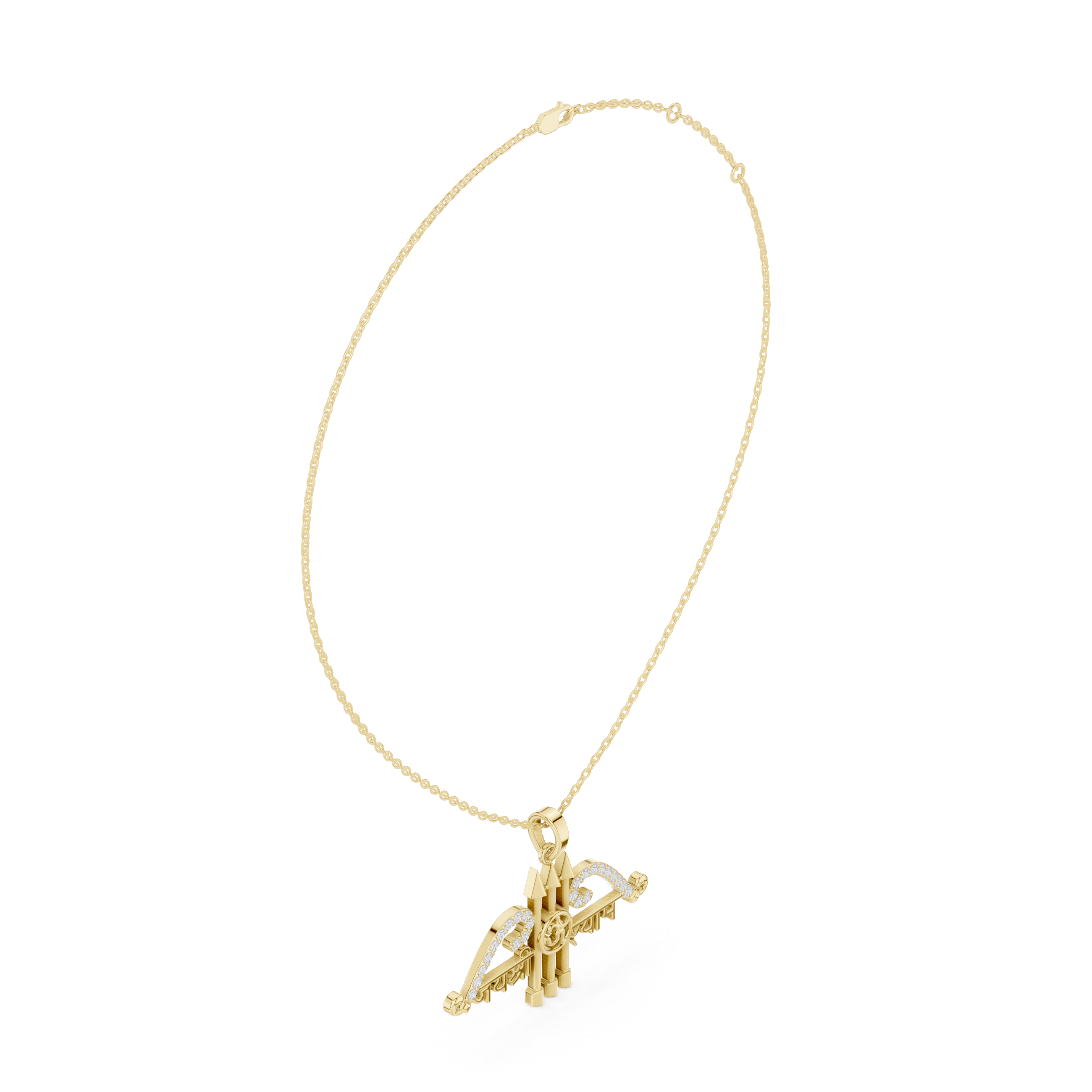 Trishakti Om Diamond Pendant