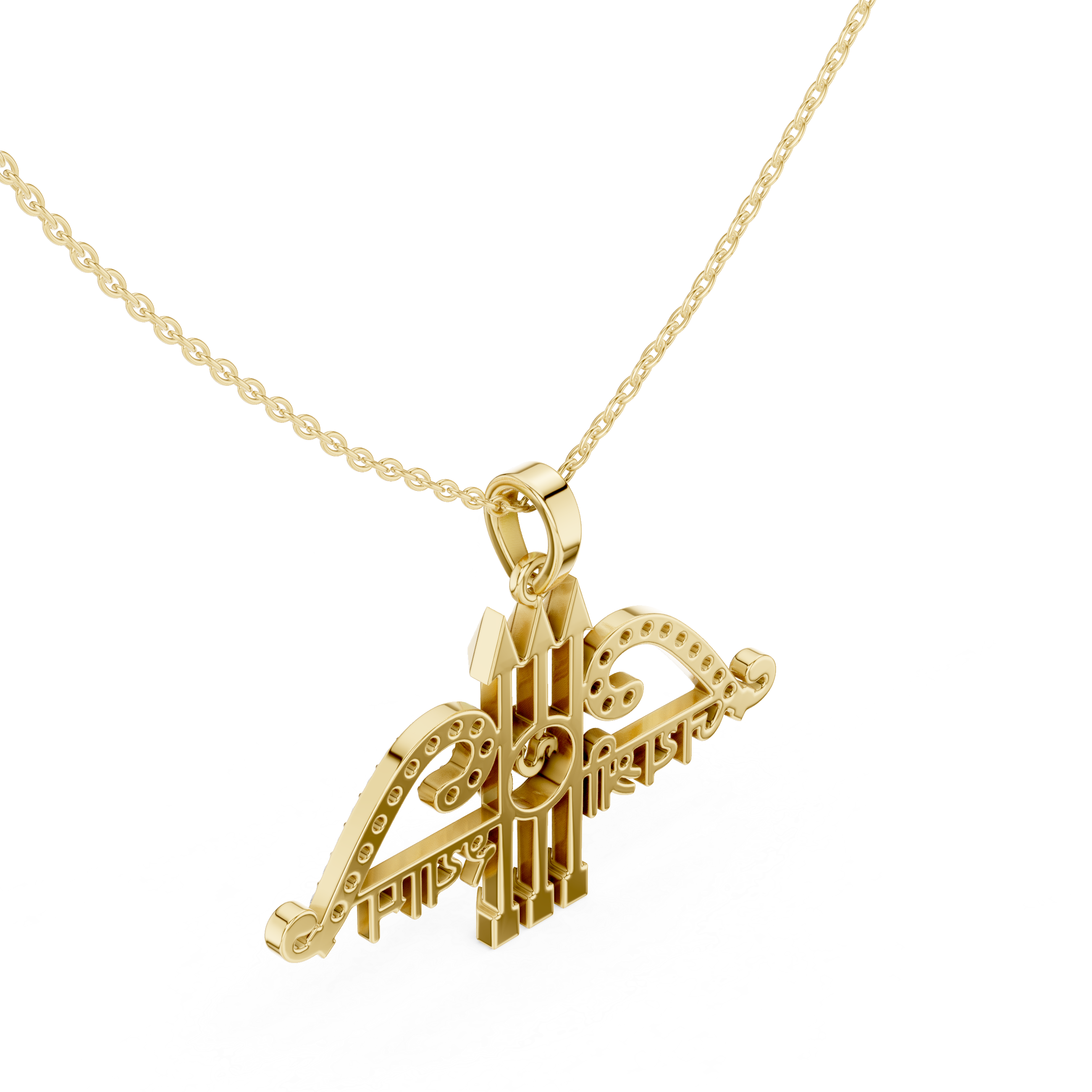 Trishakti Om Diamond Pendant