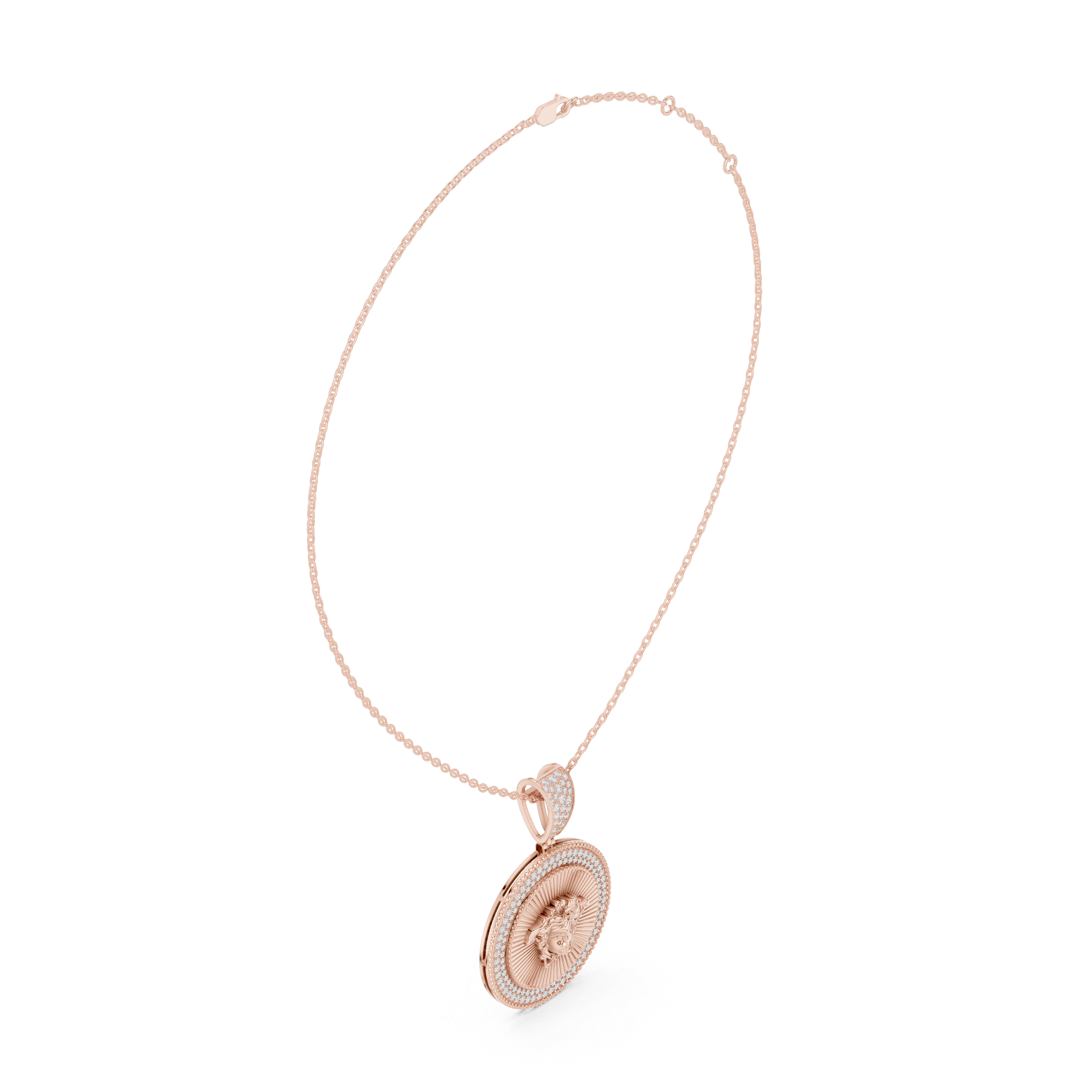 Sun Medusa Diamond Pendant