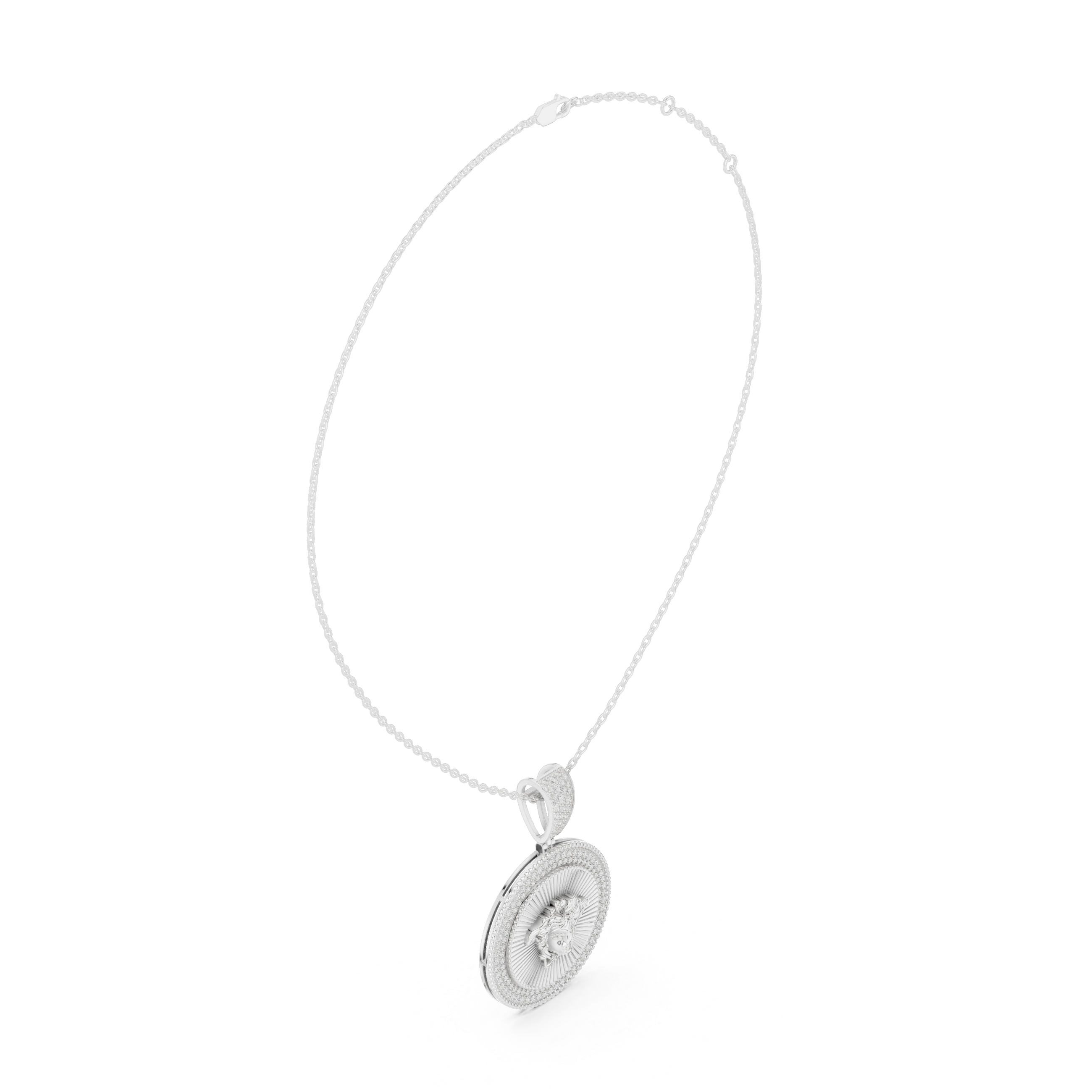 Sun Medusa Diamond Pendant