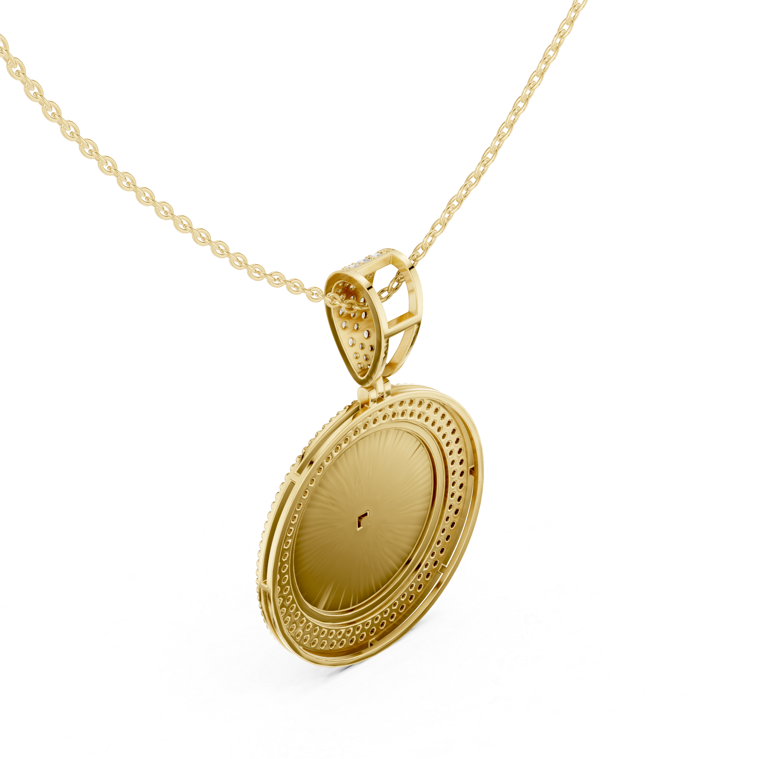 Sun Medusa Diamond Pendant
