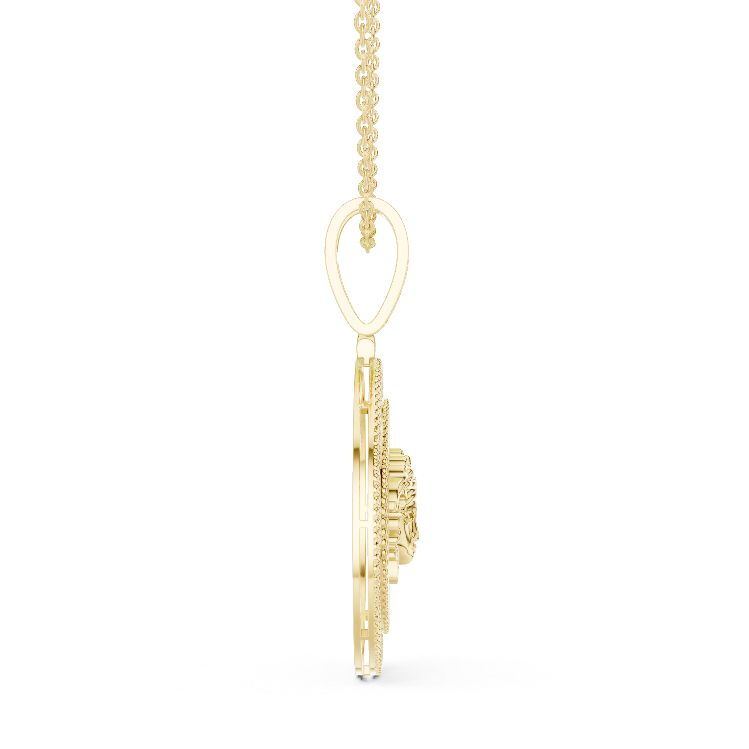 Sun Medusa Diamond Pendant