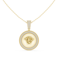 Sun Medusa Diamond Pendant