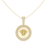 Sun Medusa Diamond Pendant