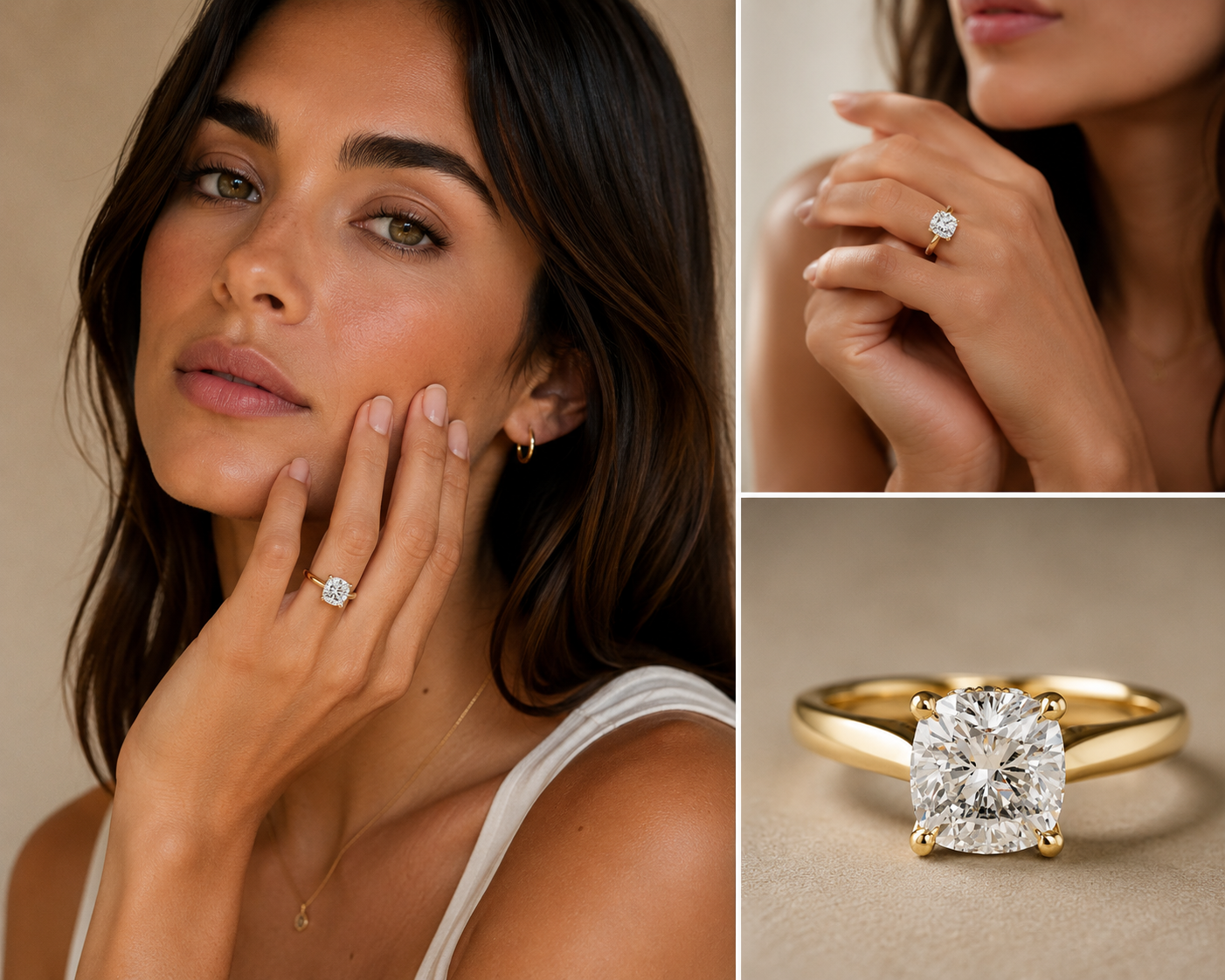 Veloura Cushion Cut Solitaire Diamond Engagement Ring