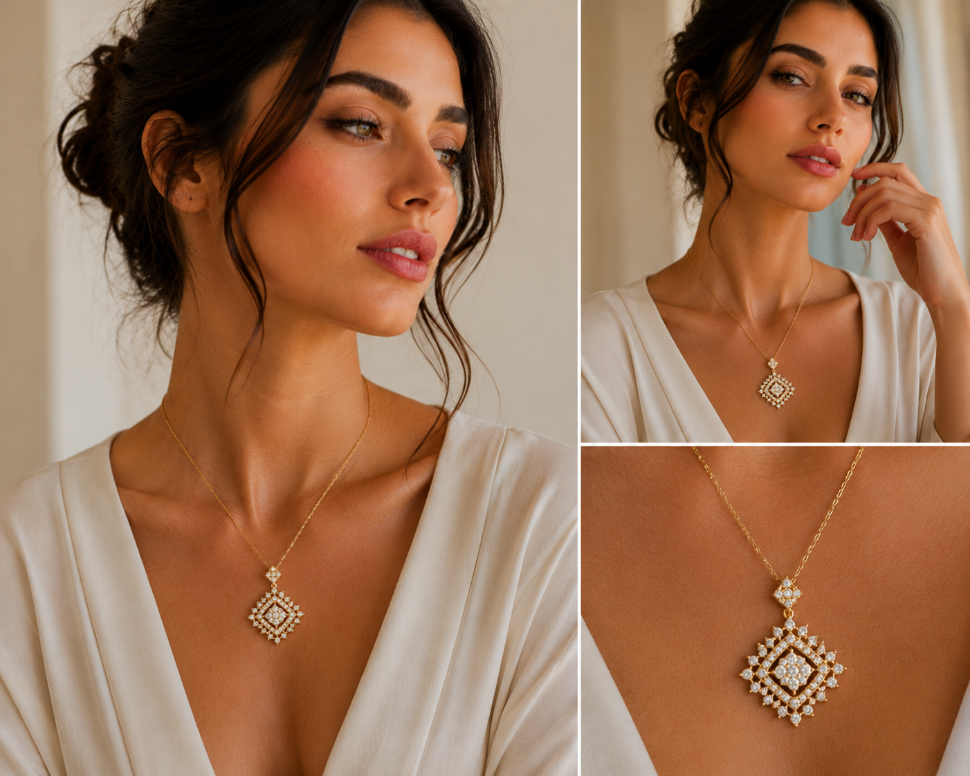 Squarelle Diamond Pendant