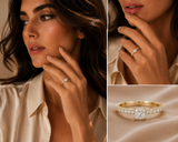 Orlunara Princess Cut Hidden Halo Diamond Engagement Ring