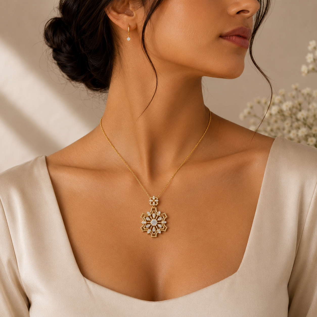 Hexaflora Diamond Pendant